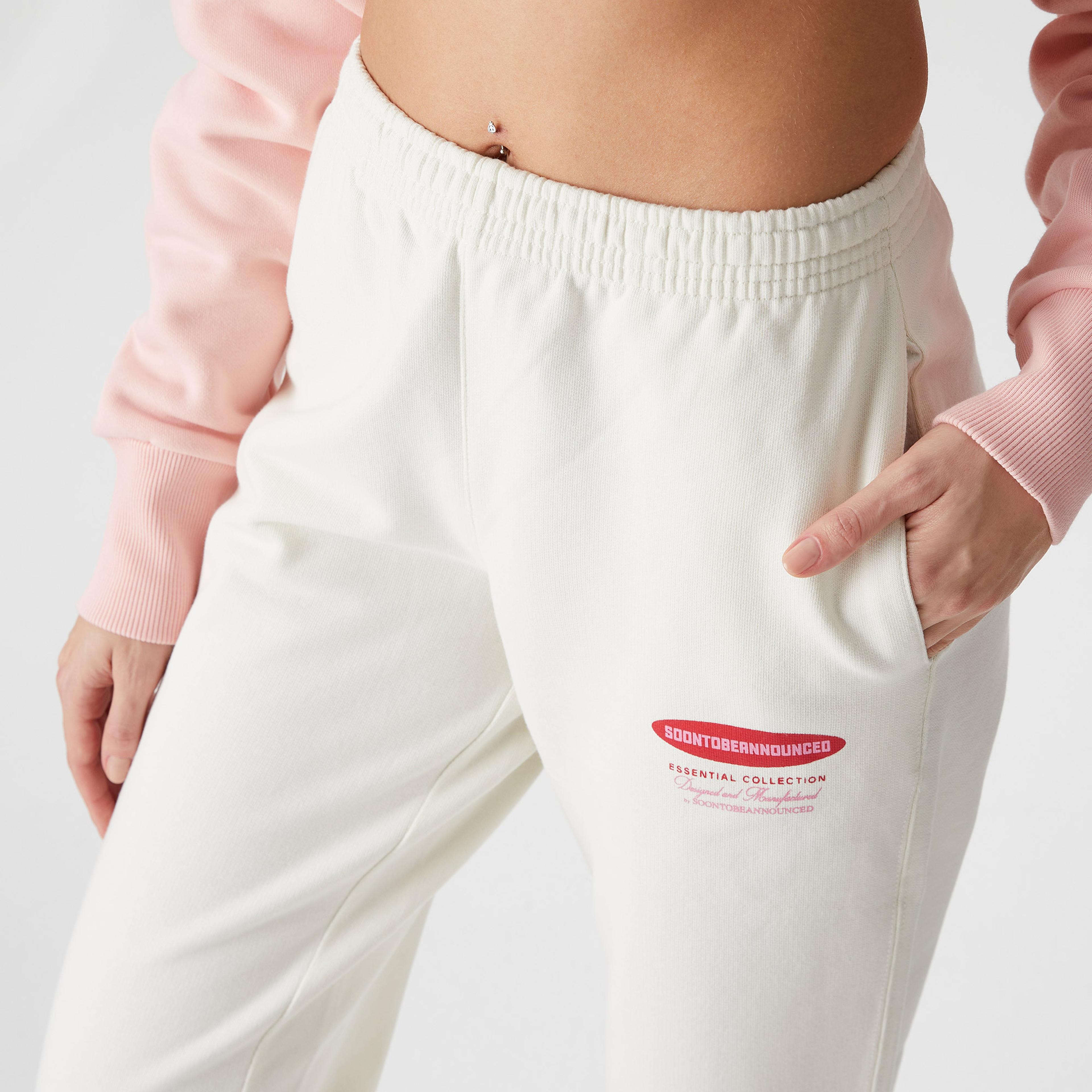 Soon To Be Announced Essentials Logo Kadın Krem Eşofman Altı