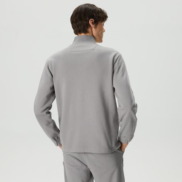 United4 Half Zip Peluş Erkek Gri Sweatshirt_1