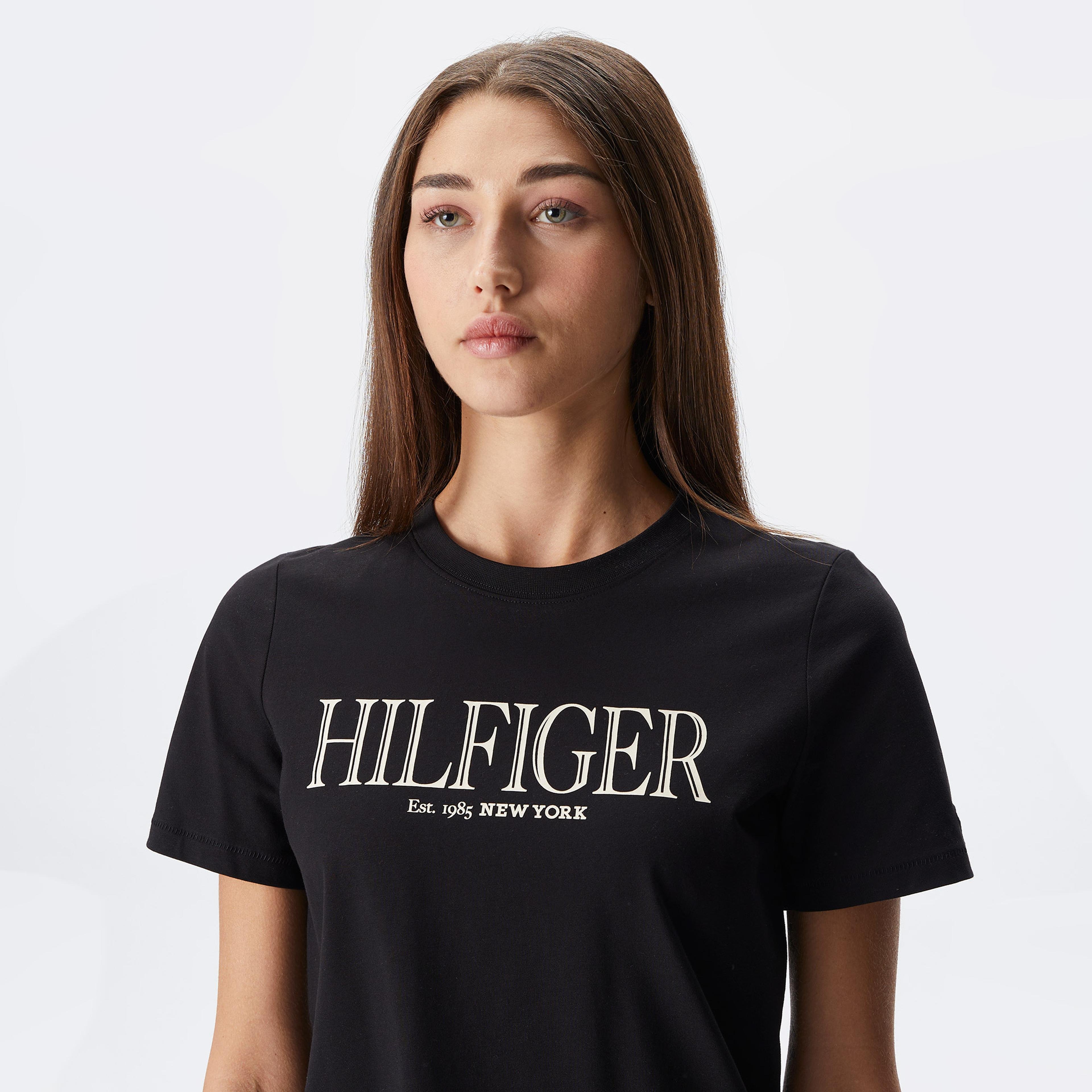 Tommy Hilfiger Reg Kadın Siyah T-Shirt