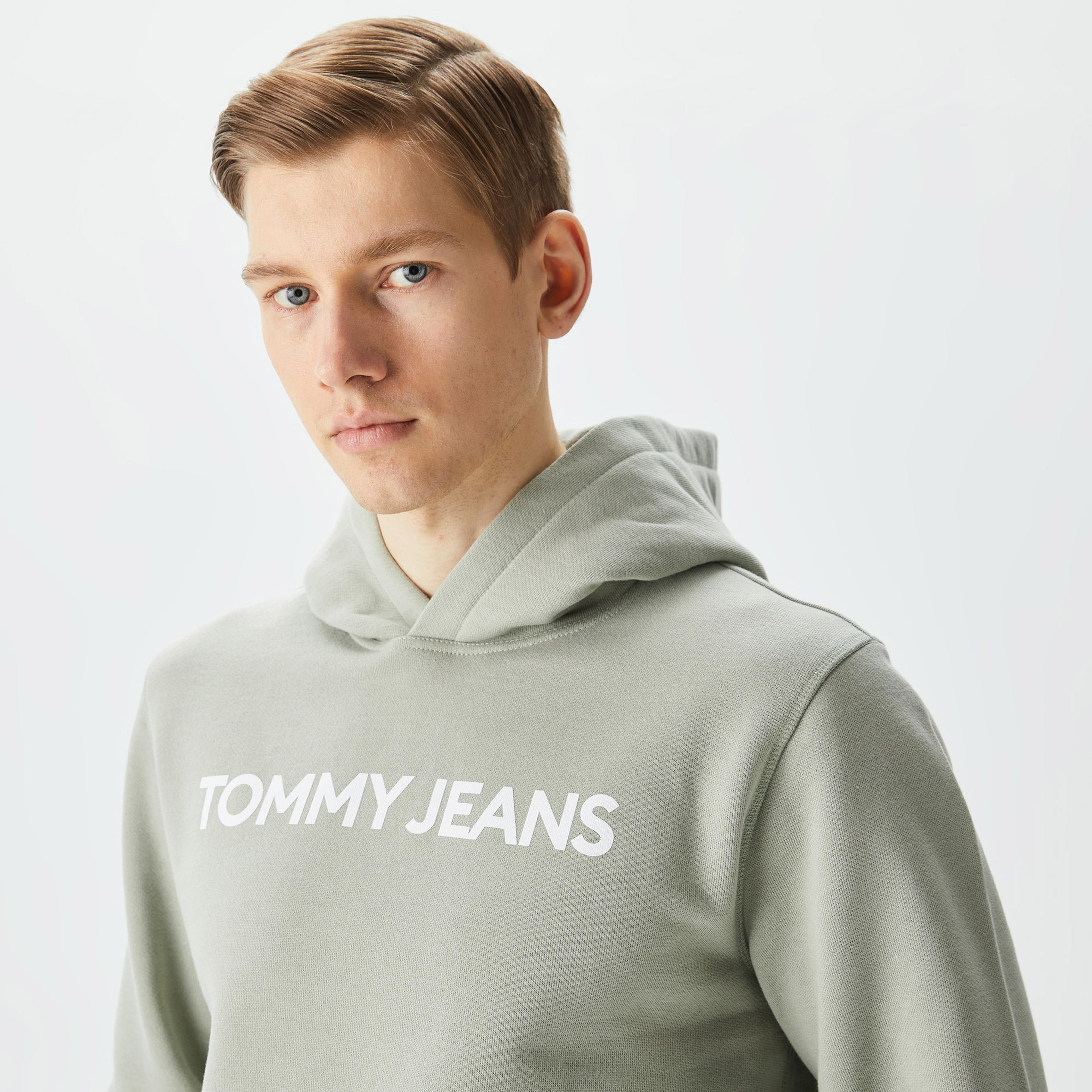 Tommy Jeans Reg Bold Classics Hoodie Erkek Gri Sweatshirt