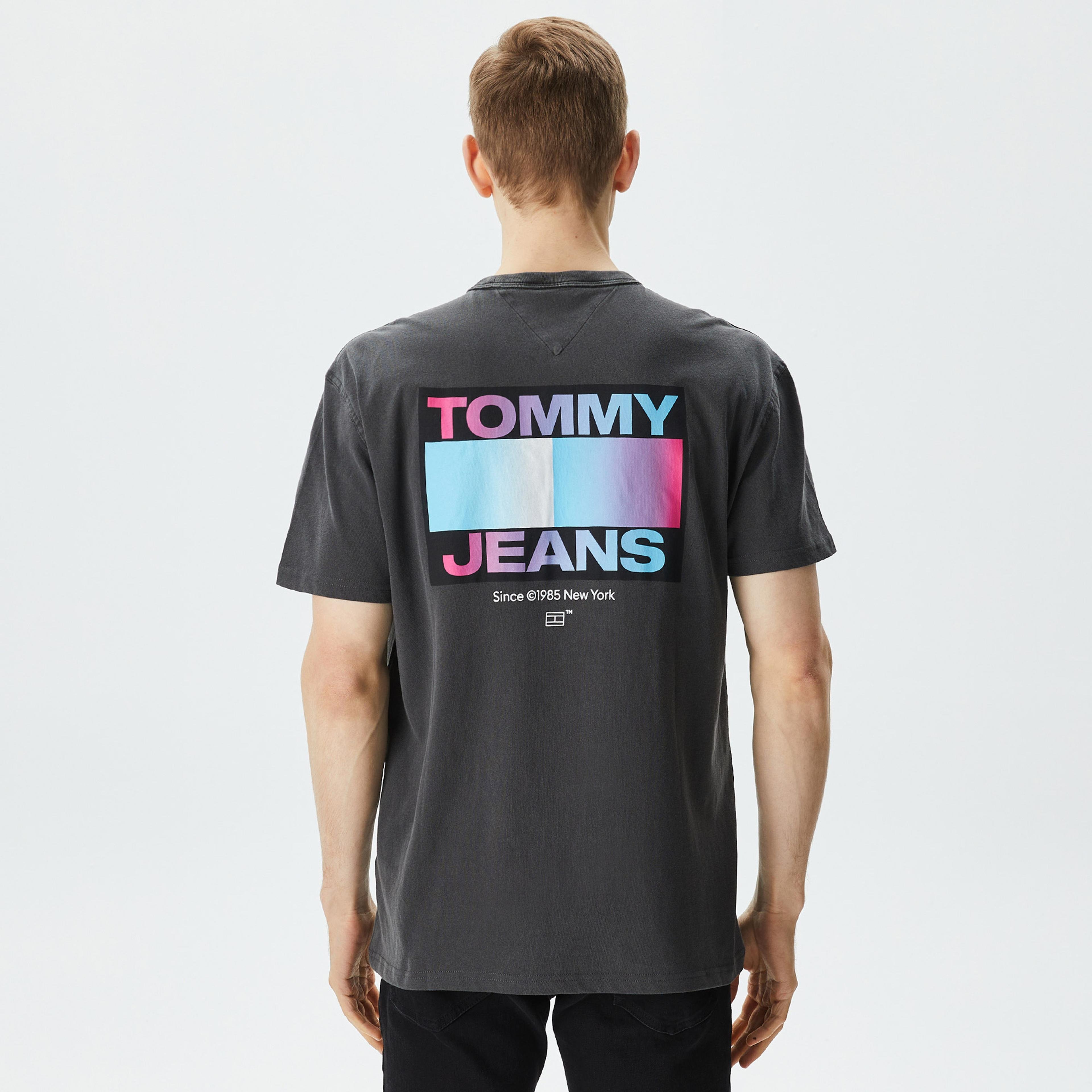 Tommy Jeans Reg Dna Graphic Erkek Gri T-Shirt