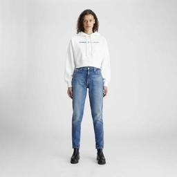 Calvin Klein Jeans Second Skin Kadın Beyaz Sweatshirt