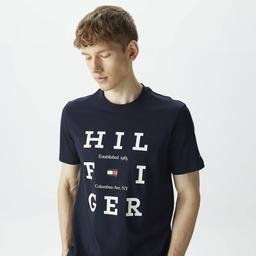 Tommy Hilfiger Box Flag Logo Erkek Lacivert T-Shirt