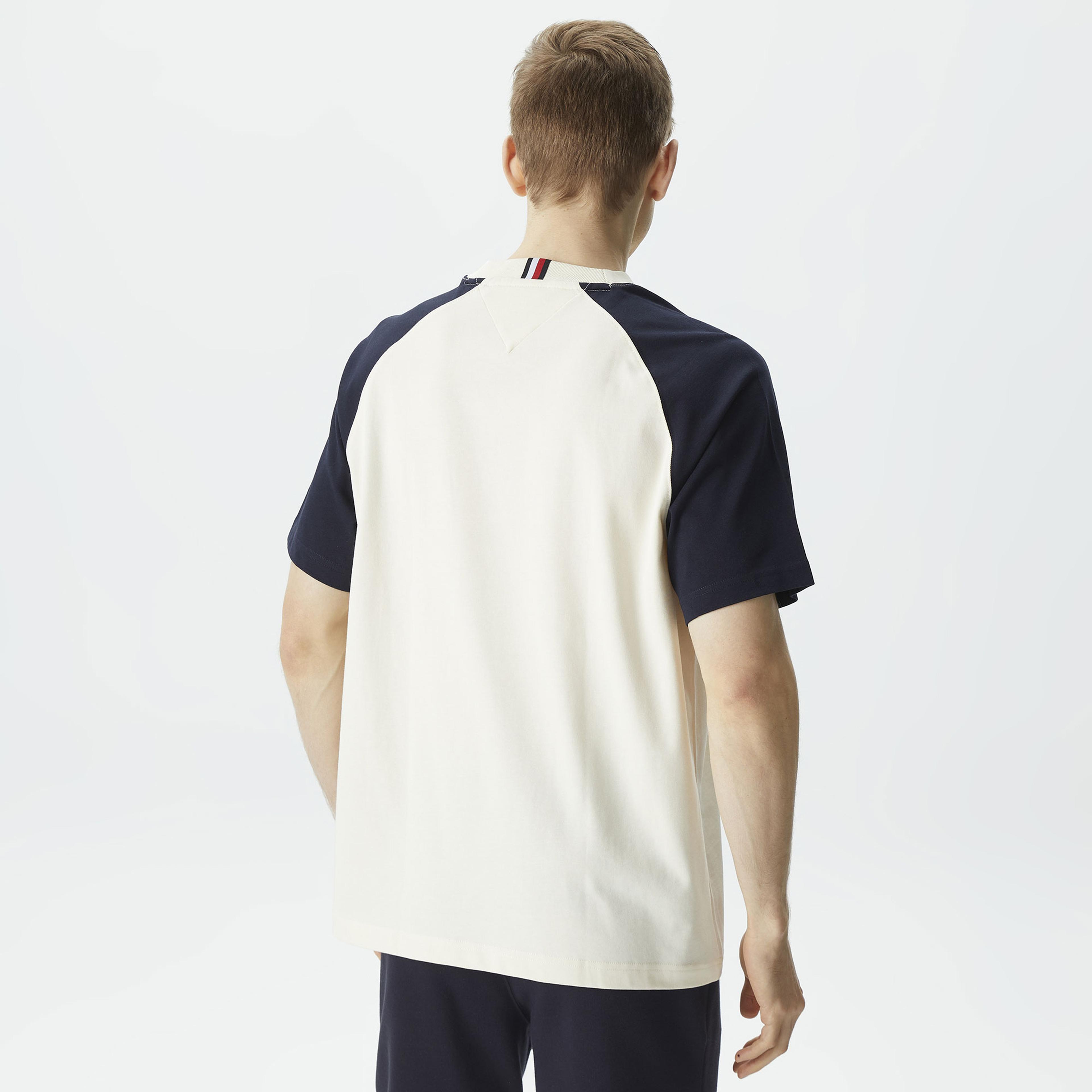 Tommy Hilfiger Monotype Raglan Colorblock Erkek Siyah/Beyaz T-Shirt