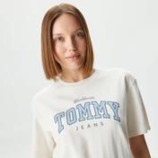 Tommy Jeans Relax Varsity Lux Kadın Beyaz T-Shirt