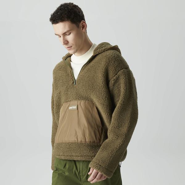 UNITED4 Classic Erkek Haki Hoodie