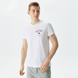 Tommy Hilfiger Arch Varsity Erkek Beyaz T-Shirt