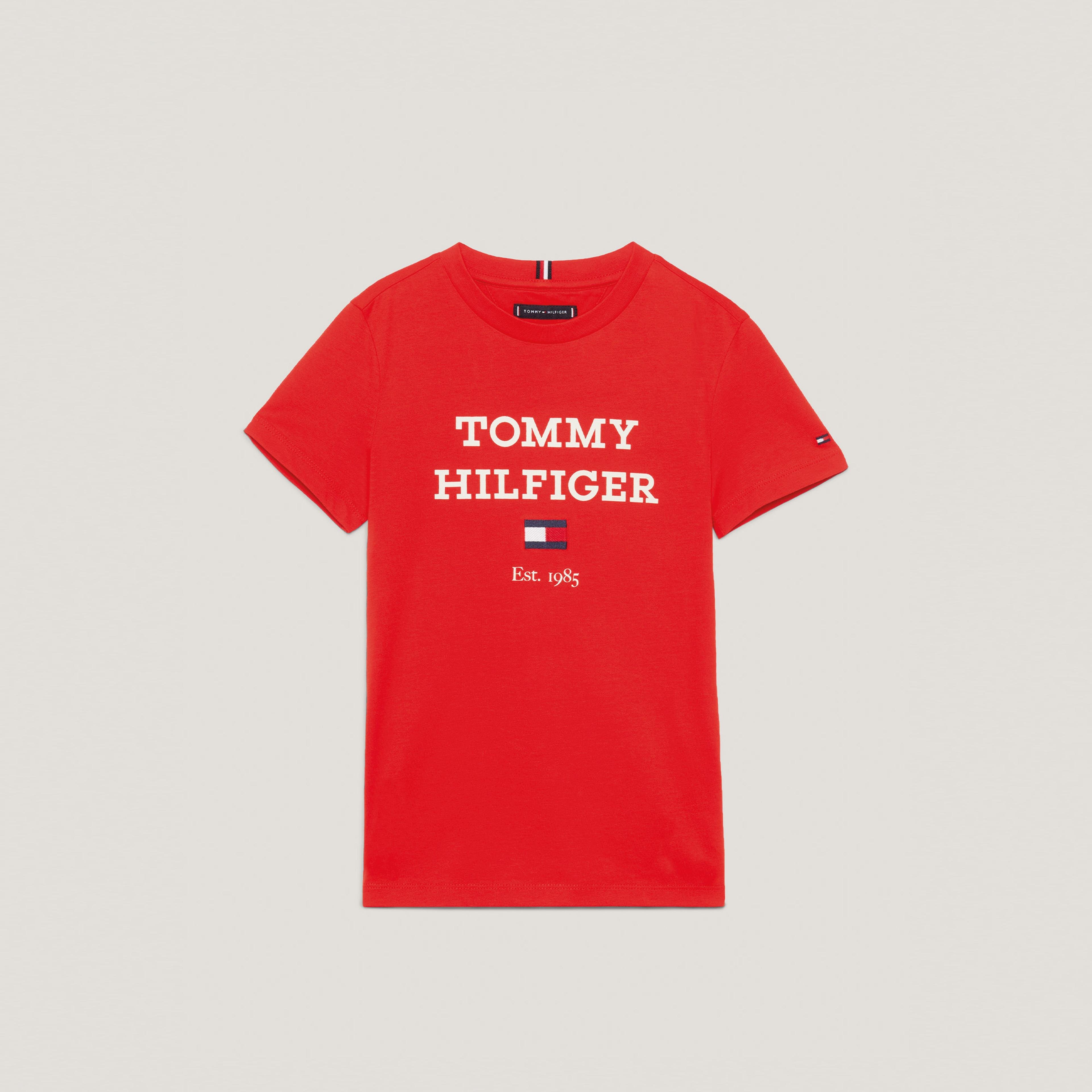 Tommy Hilfiger Logo Erkek Çocuk Kırmızı T-Shirt