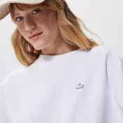 Lacoste Kadın Oversize Fit Bisiklet Yaka Beyaz Sweatshirt