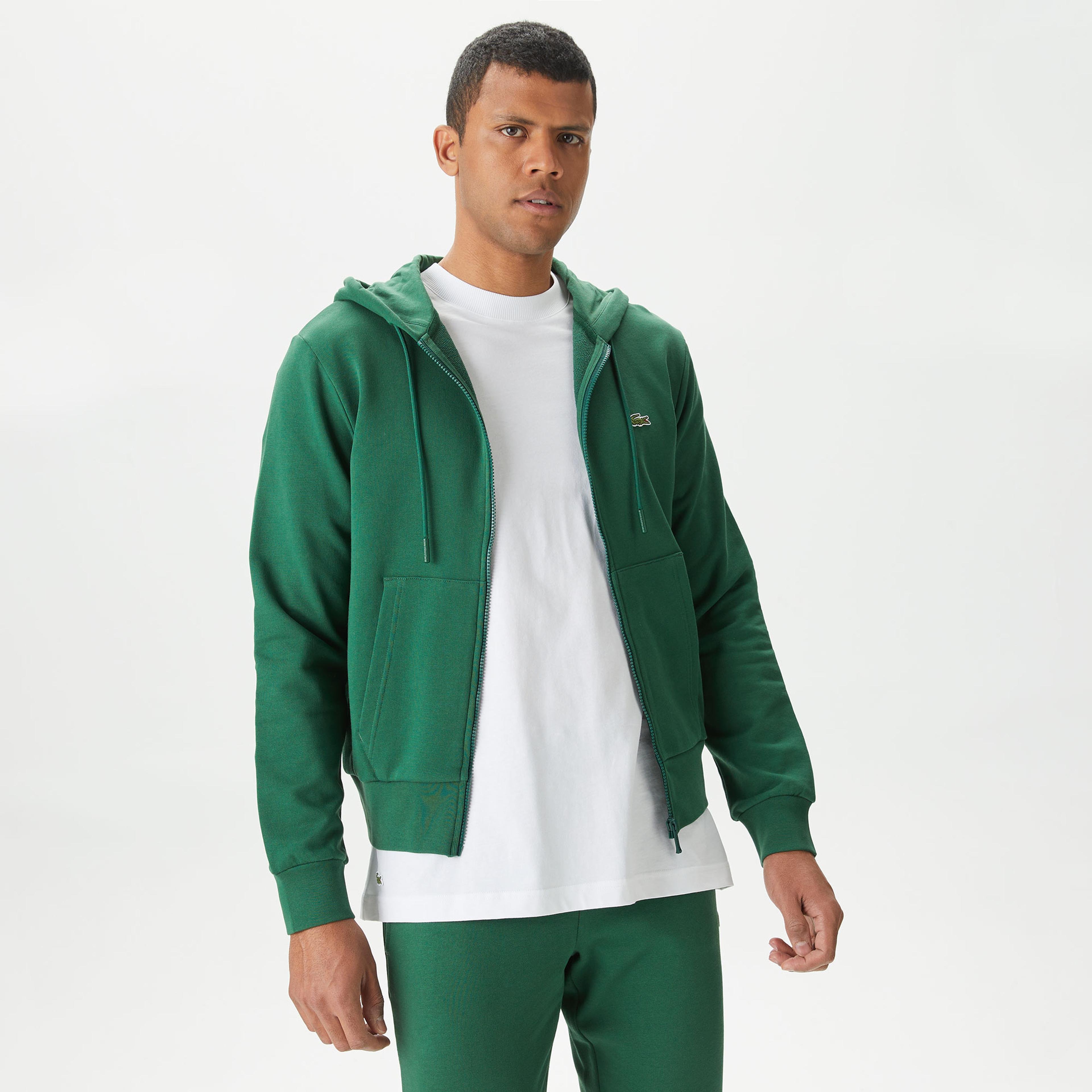 Lacoste Erkek Classic Fit Fermuarlı Yeşil Sweatshirt