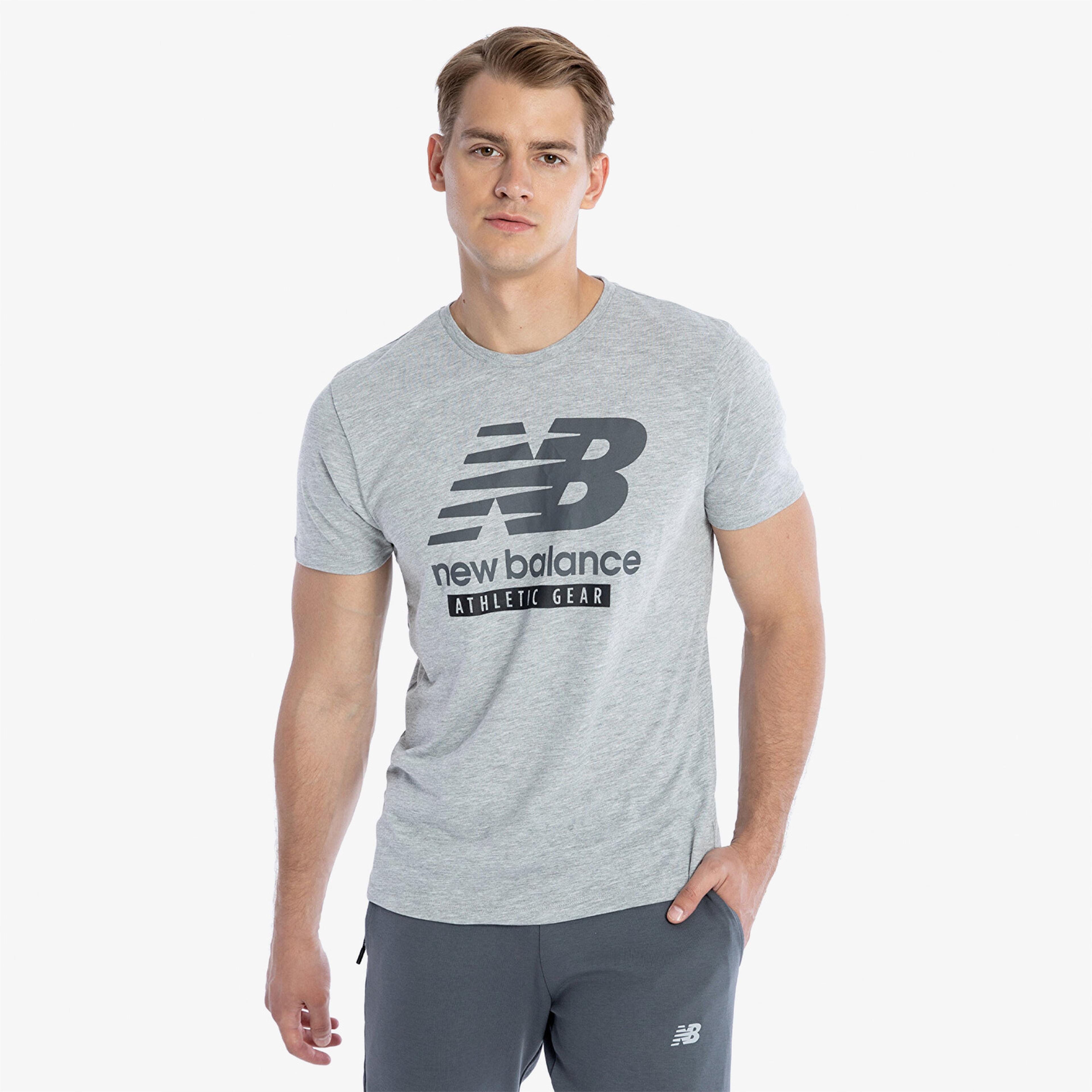 New Balance Lifestyle Erkek Gri T-Shirt