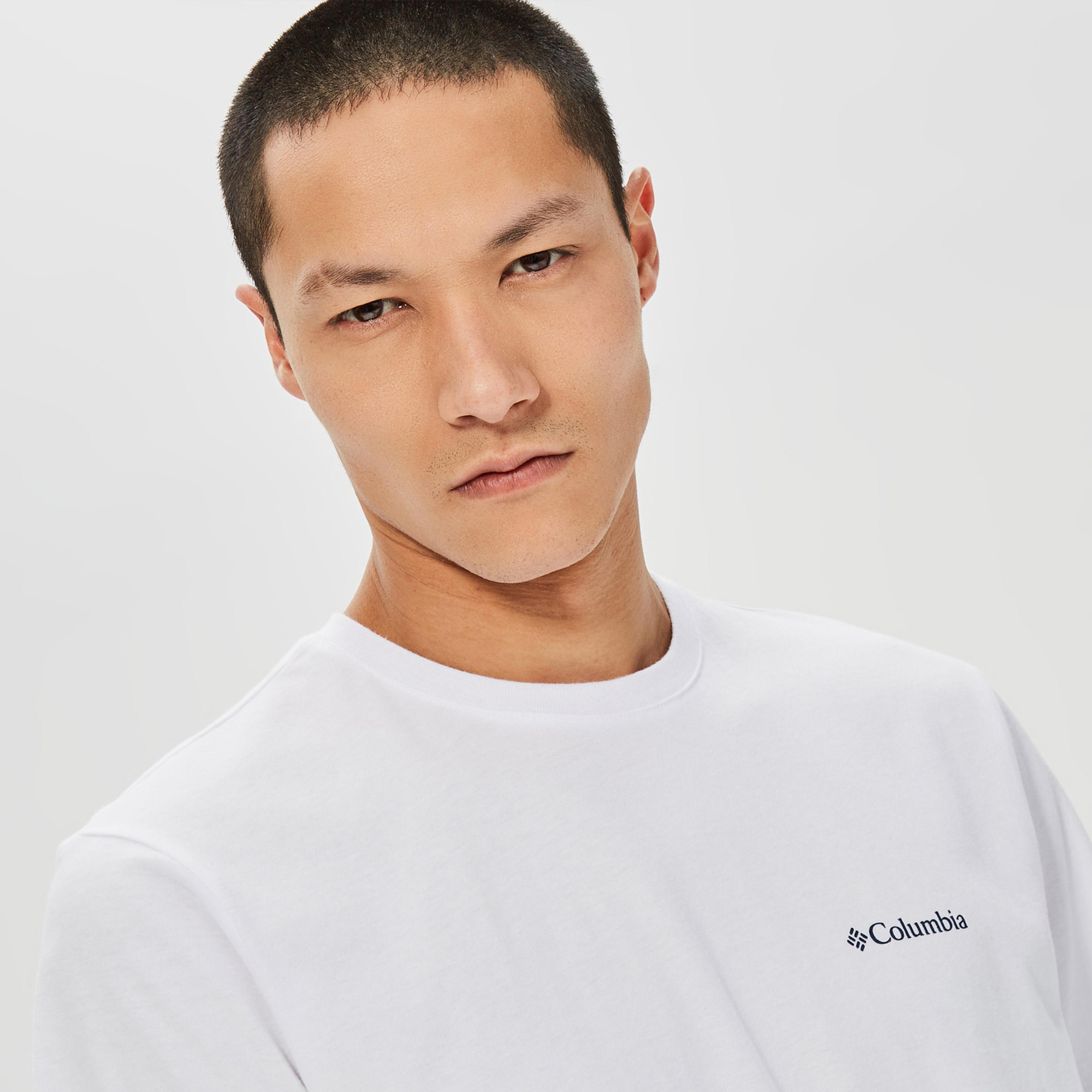 Columbia Basic Logo Brushed Erkek Beyaz T-Shirt