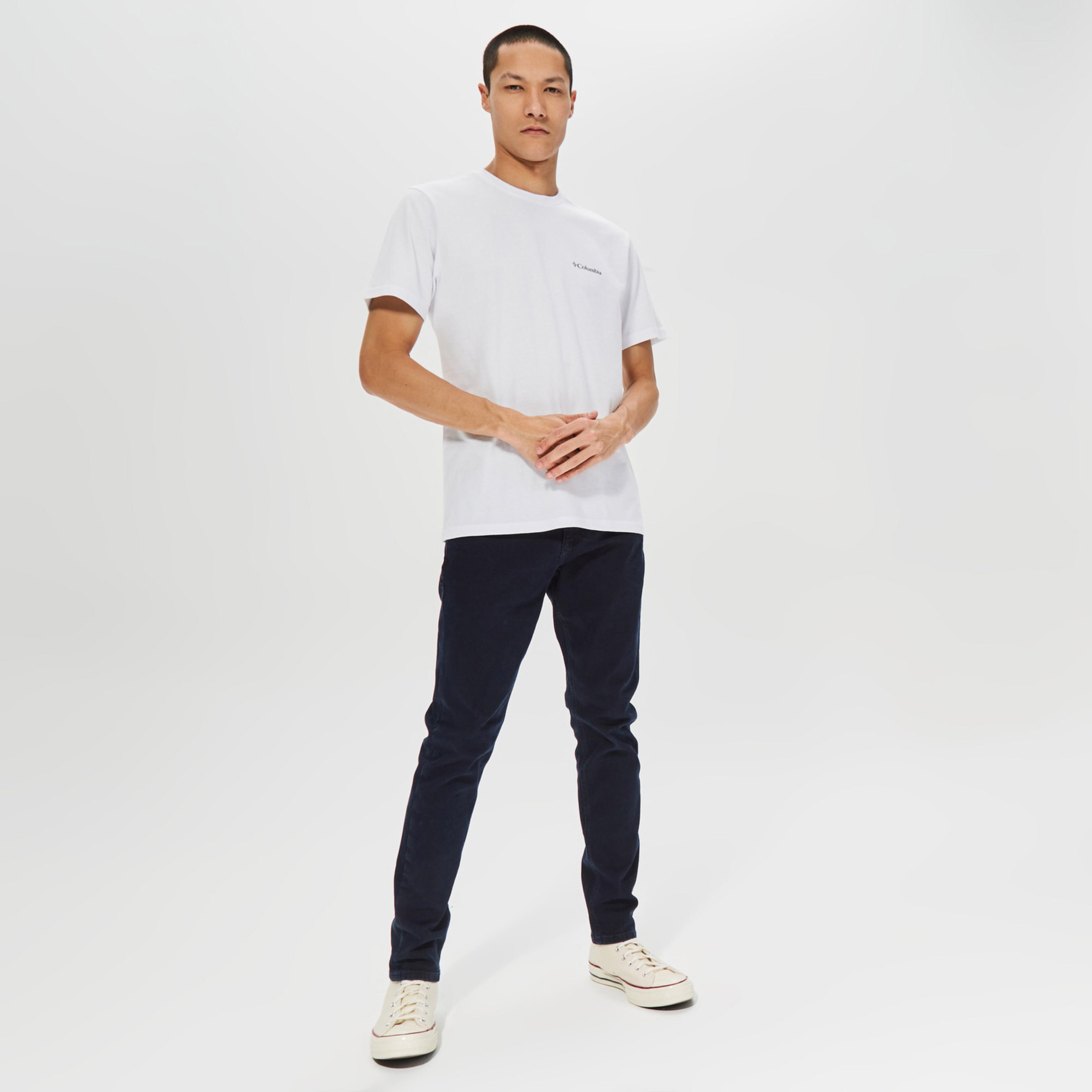 Columbia Basic Logo Brushed Erkek Beyaz T-Shirt