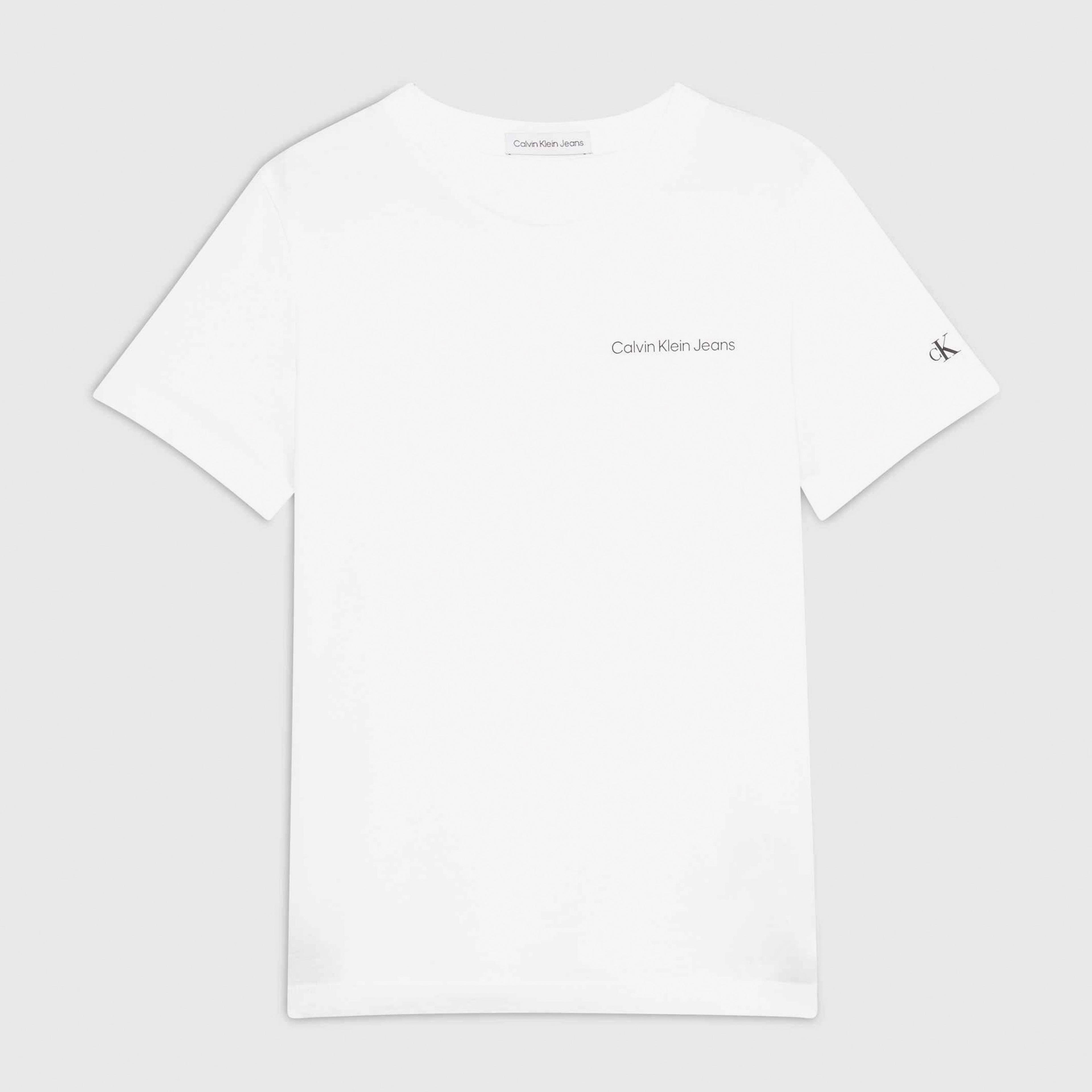Calvin Klein Jeans Inst.Logo Çocuk Beyaz T-Shirt