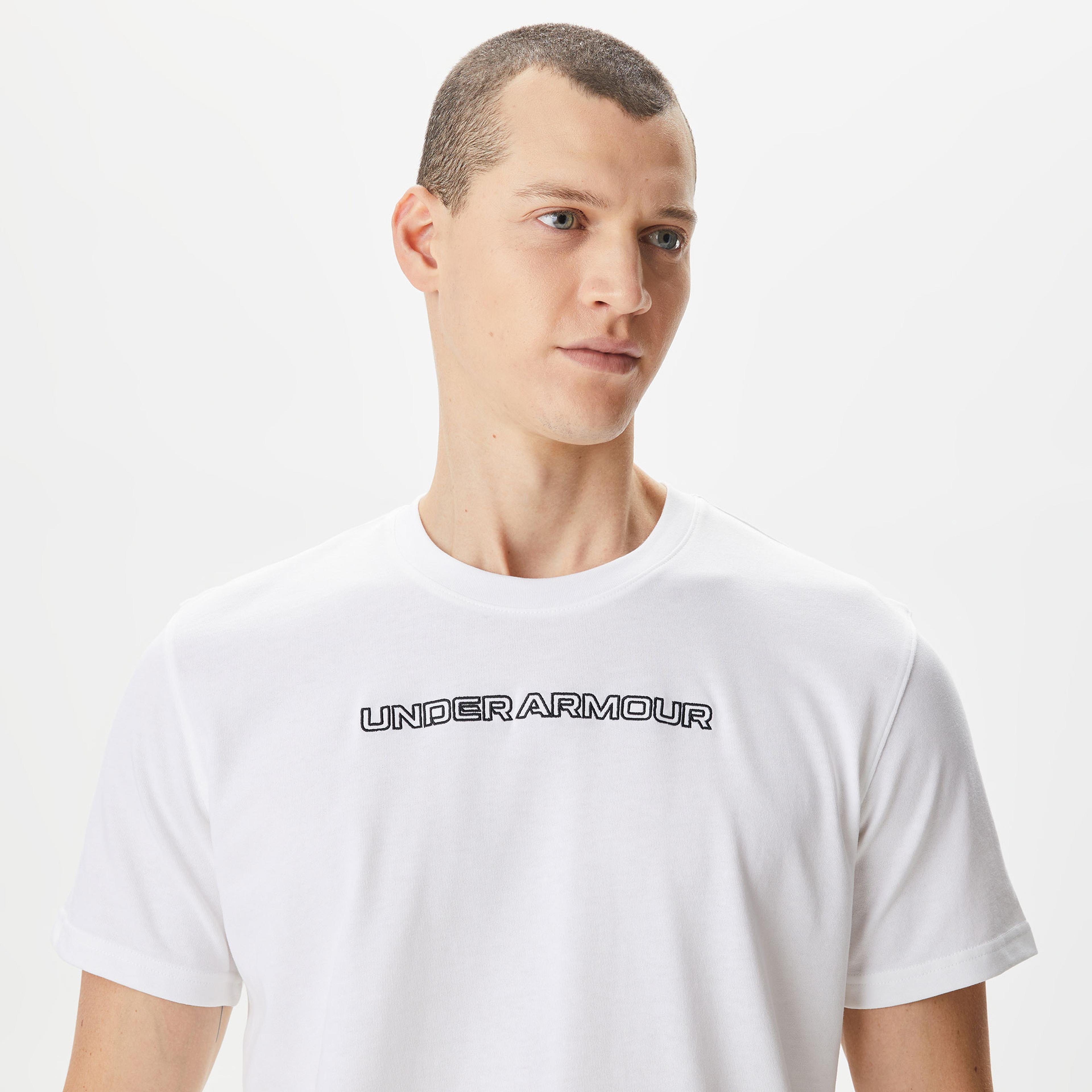 Under Armour Logo Overlay Erkek Beyaz T-Shirt