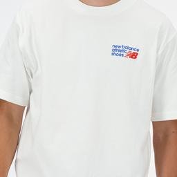 New Balance Athletics Premium Logo Relaxed Erkek Beyaz T-Shirt