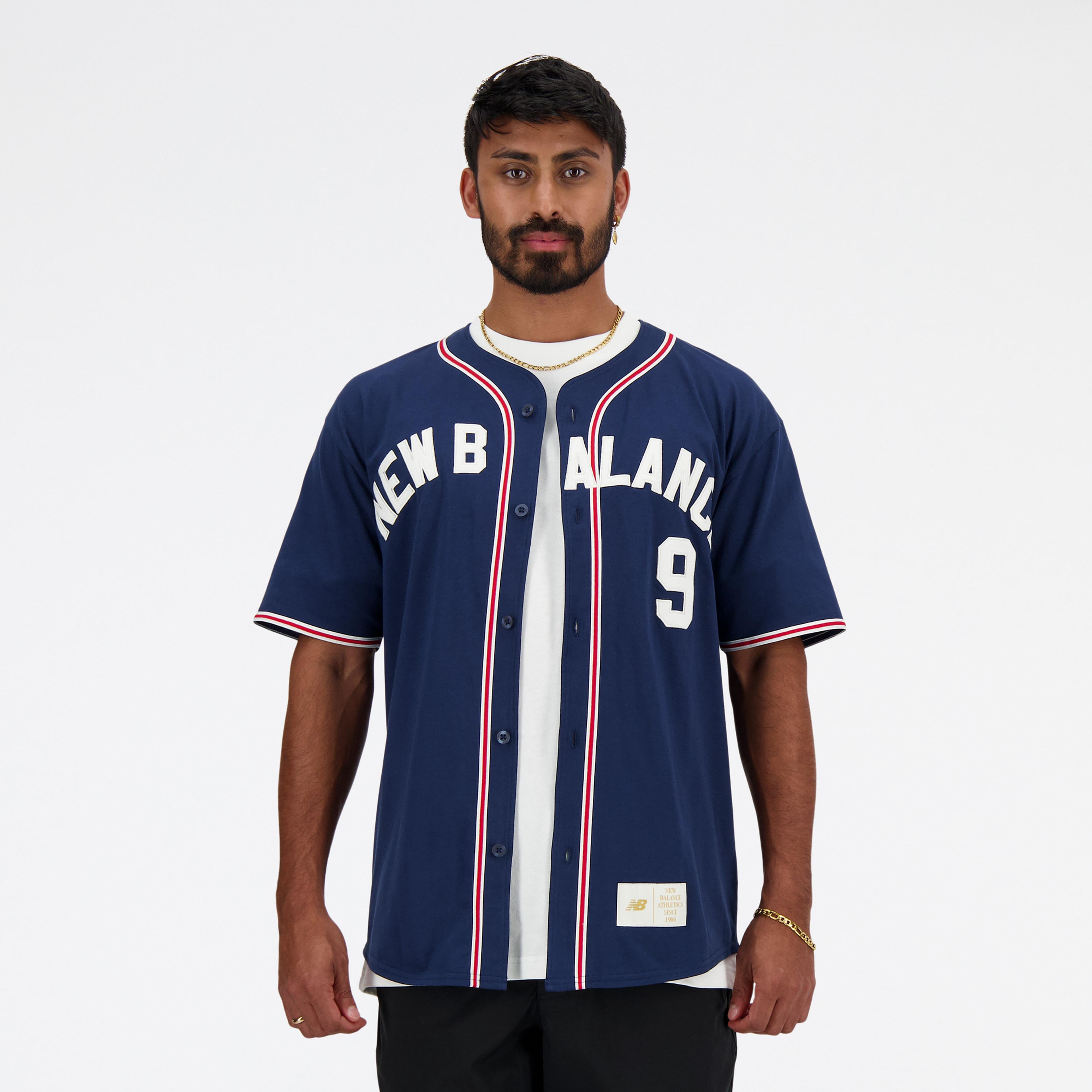 New Balance Sportswear Greatest Hits Baseball Jersey Erkek Lacivert Gömlek