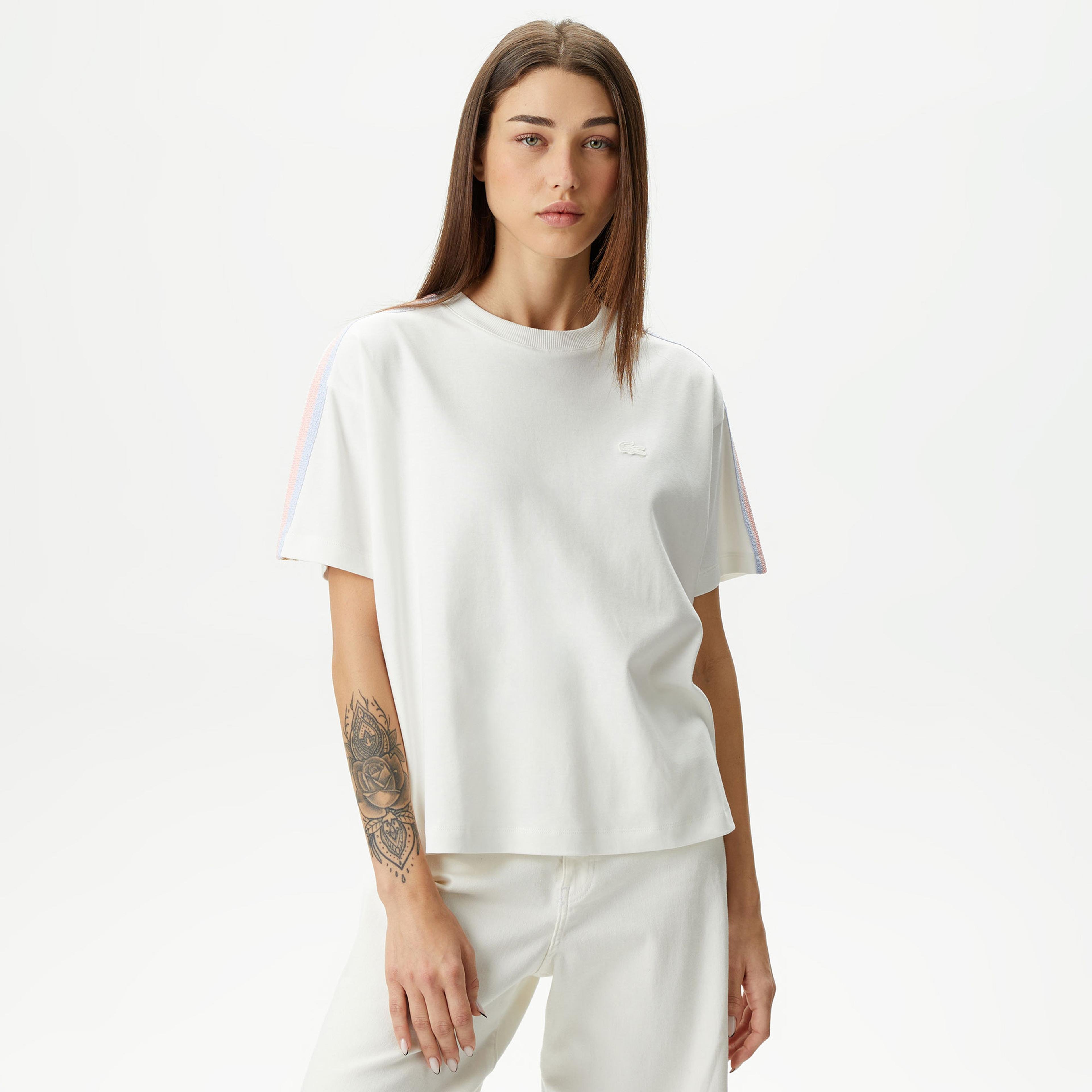 Lacoste Relaxed Fit Kadın Beyaz T-Shirt