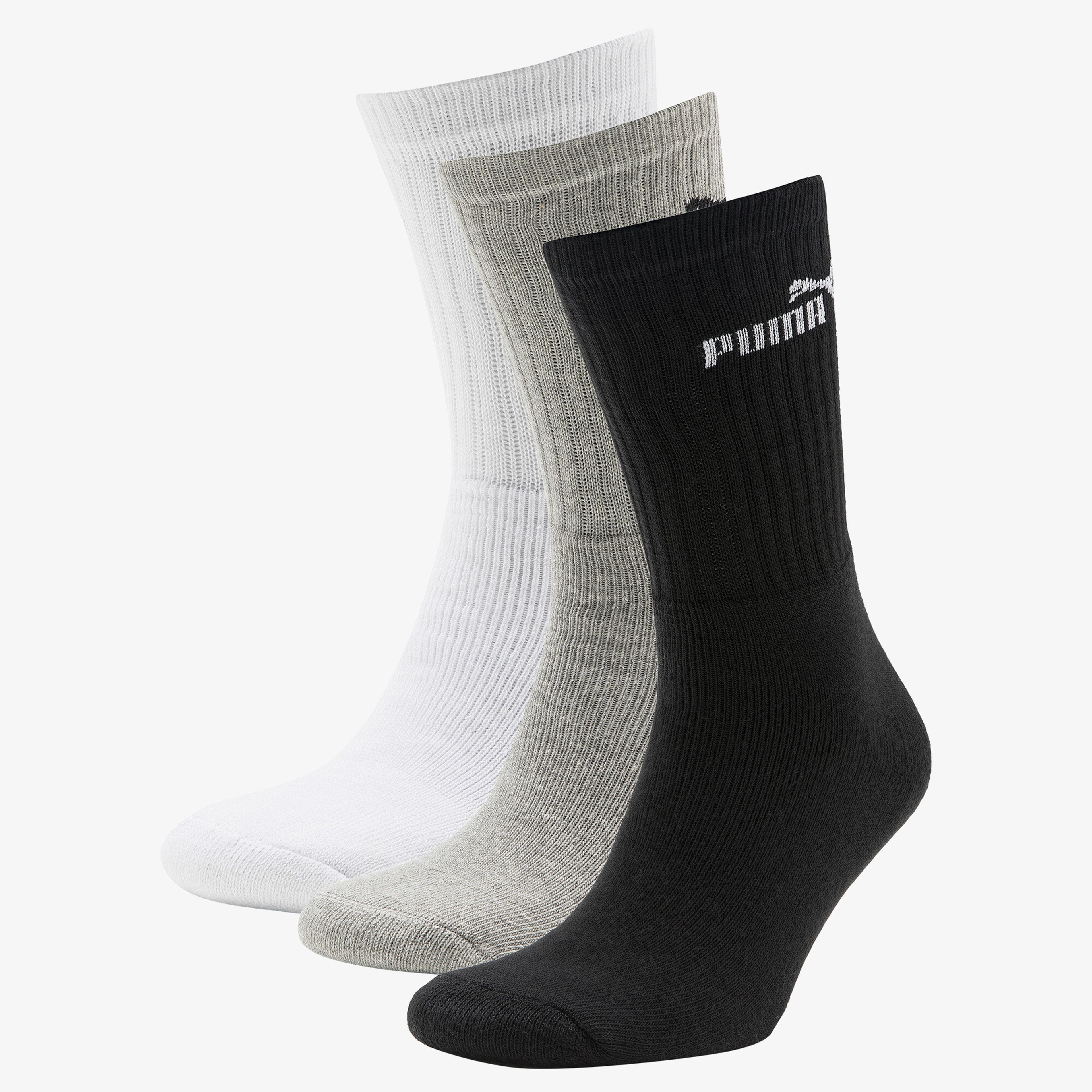 Puma Elements Crew 3'lü Unisex Beyaz Çorap