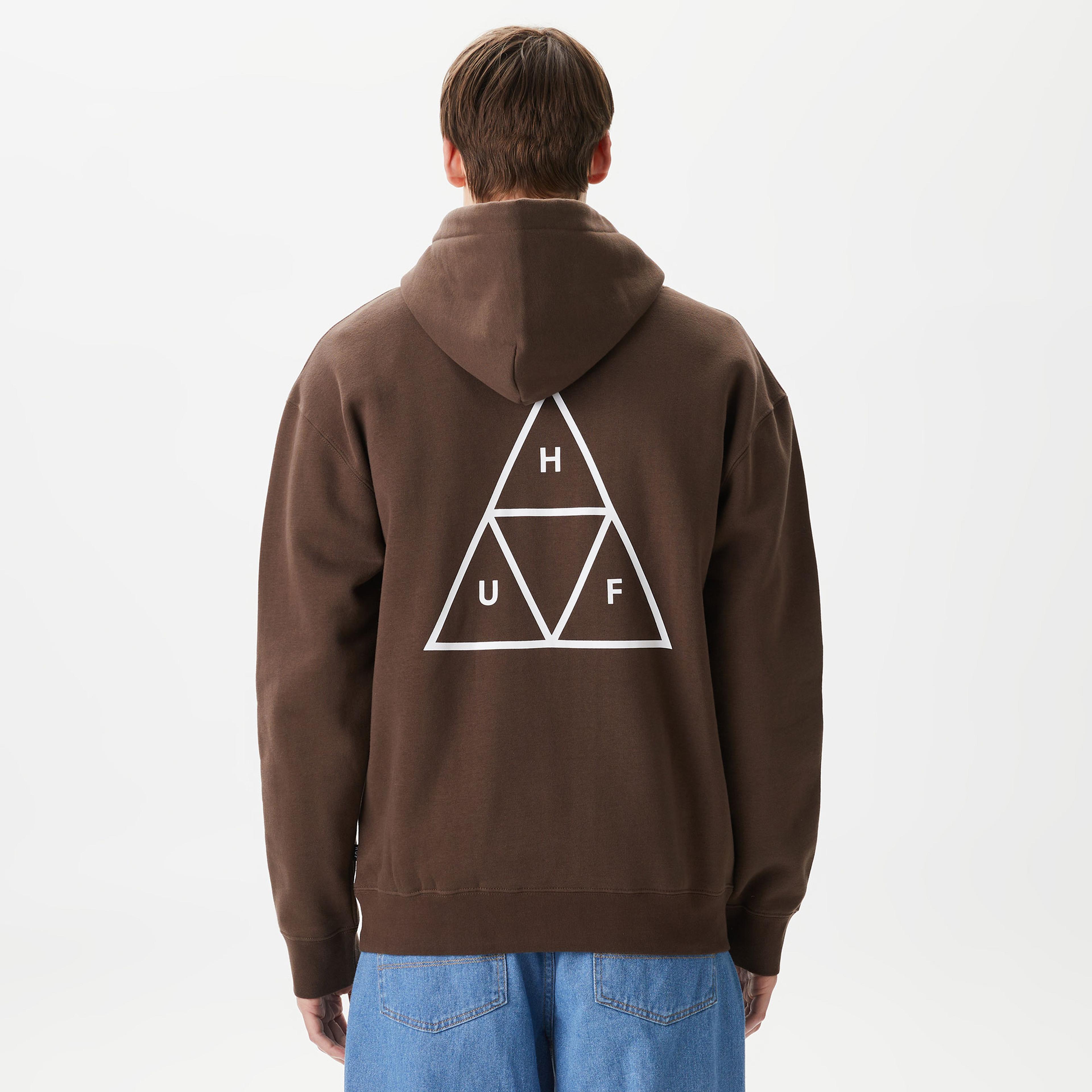 Huf Essentials Erkek Kahverengi Hoodie