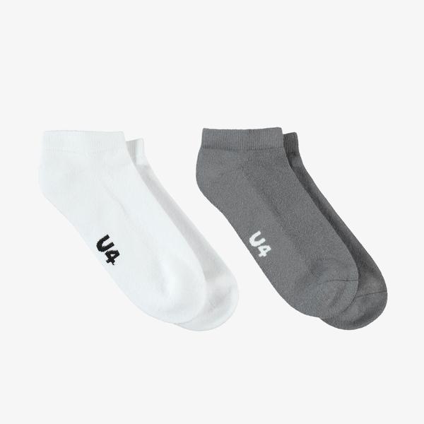 United 4 Street Ankle Kadın Beyaz/Gri 2'li Çorap