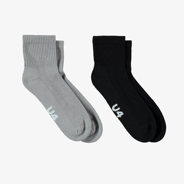 United4 Street Essentials Mid-Crew Unisex Siyah/Gri 2'li Çorap