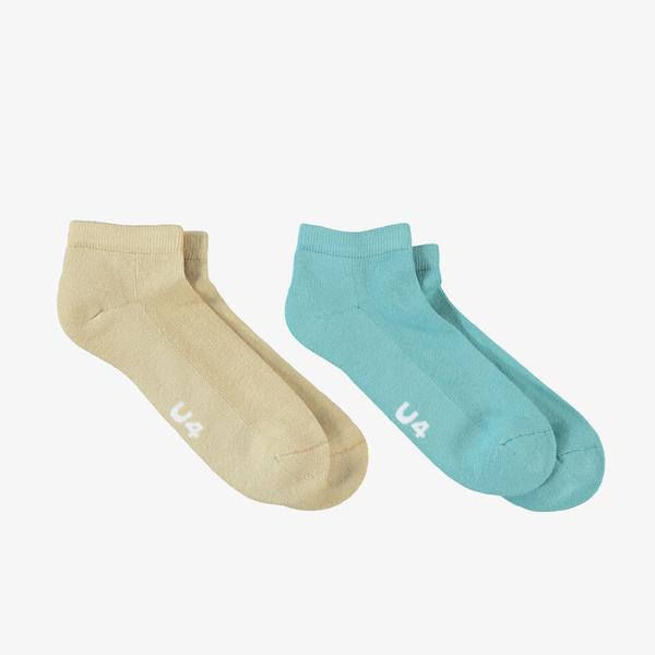 United4 Street Ankle Kadın Kahverengi/Yeşil 2'li Çorap