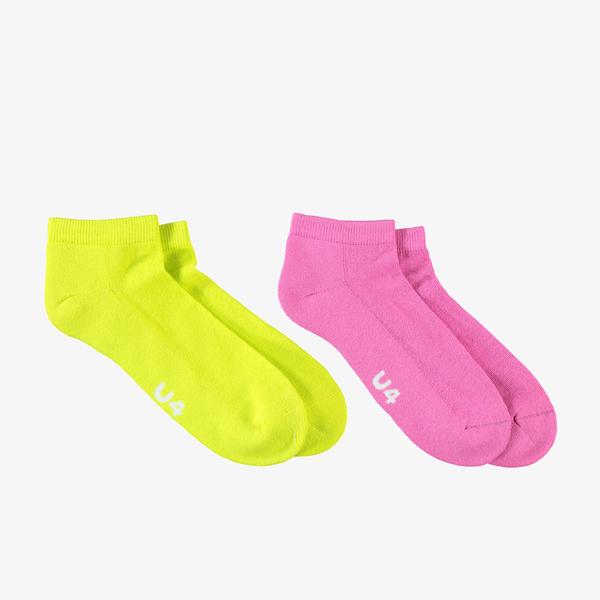 United4 Street Ankle Kadın Pembe/Sarı 2'li Çorap