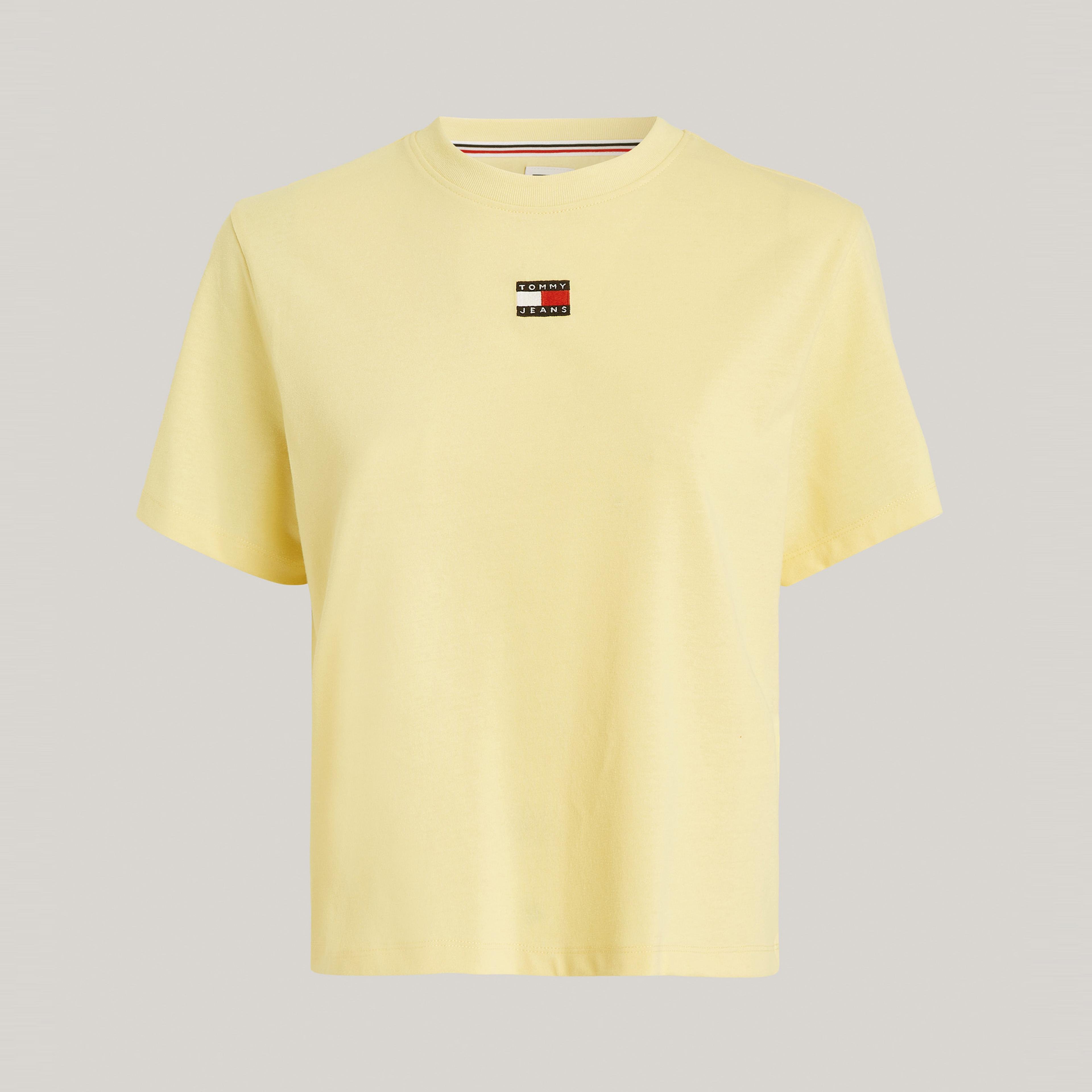 Tommy Jeans Badge Kadın Sarı T-Shirt