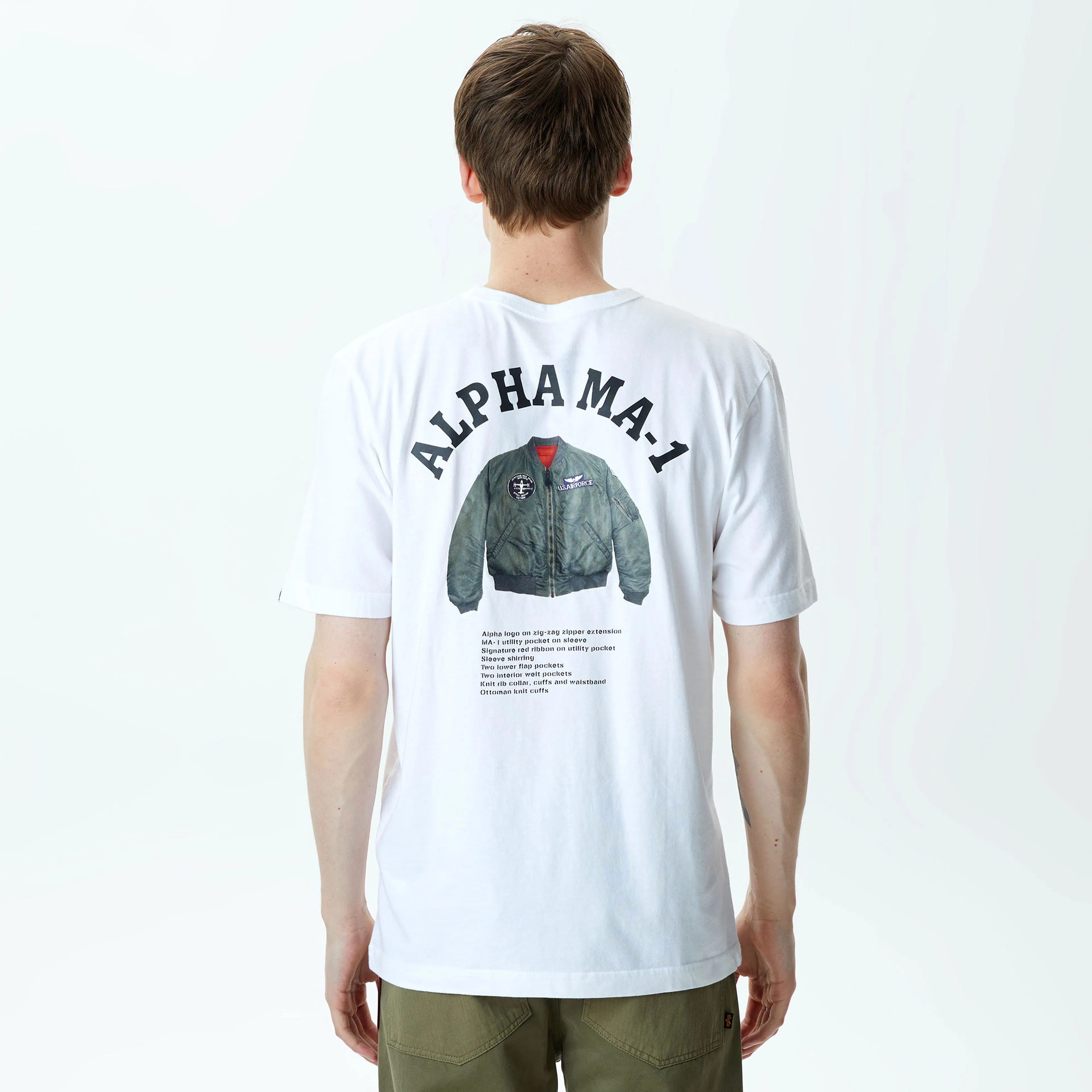 Alpha Industries Ma-1 Unisex Beyaz T-shirt