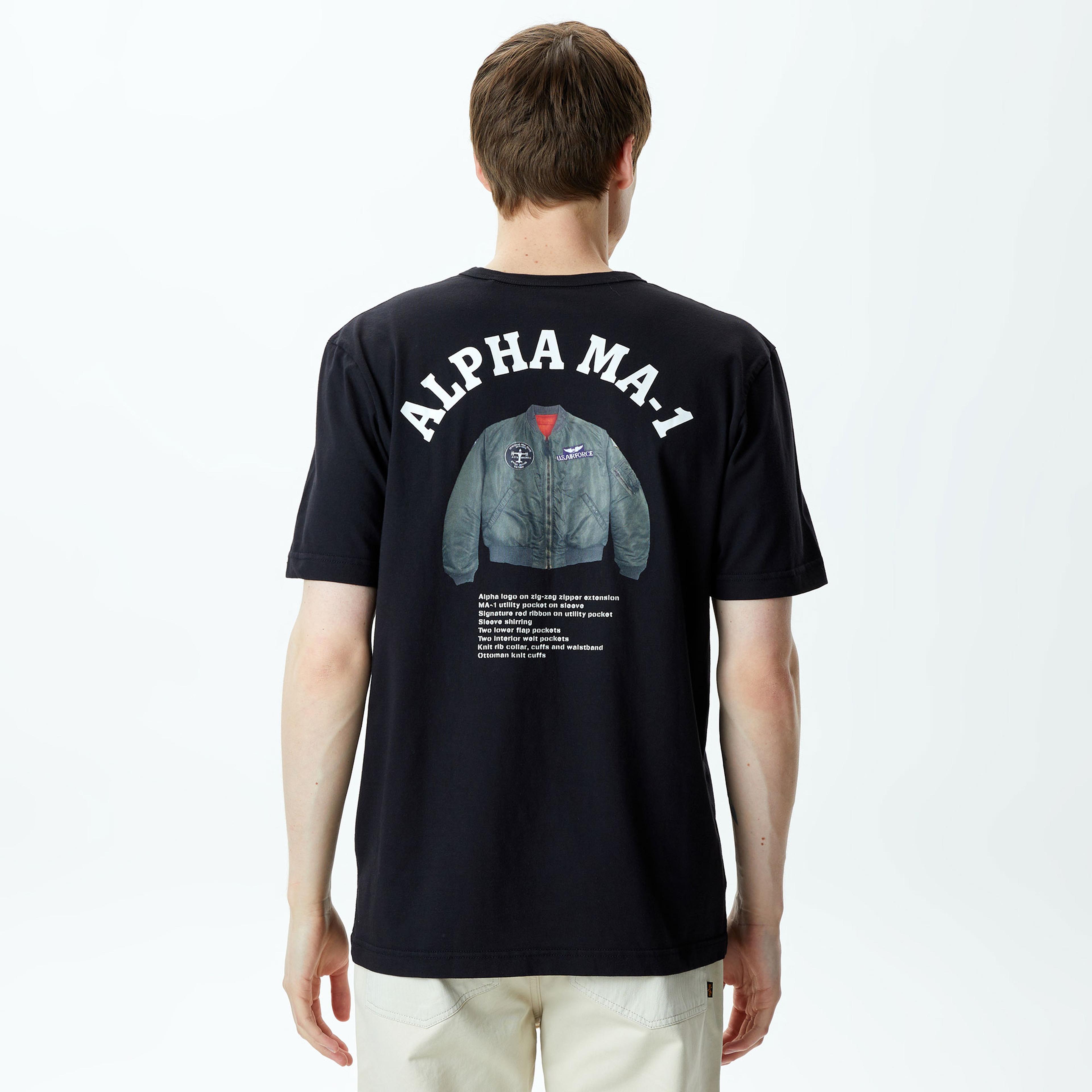 Alpha Industries Ma-1 Unisex Siyah T-shirt