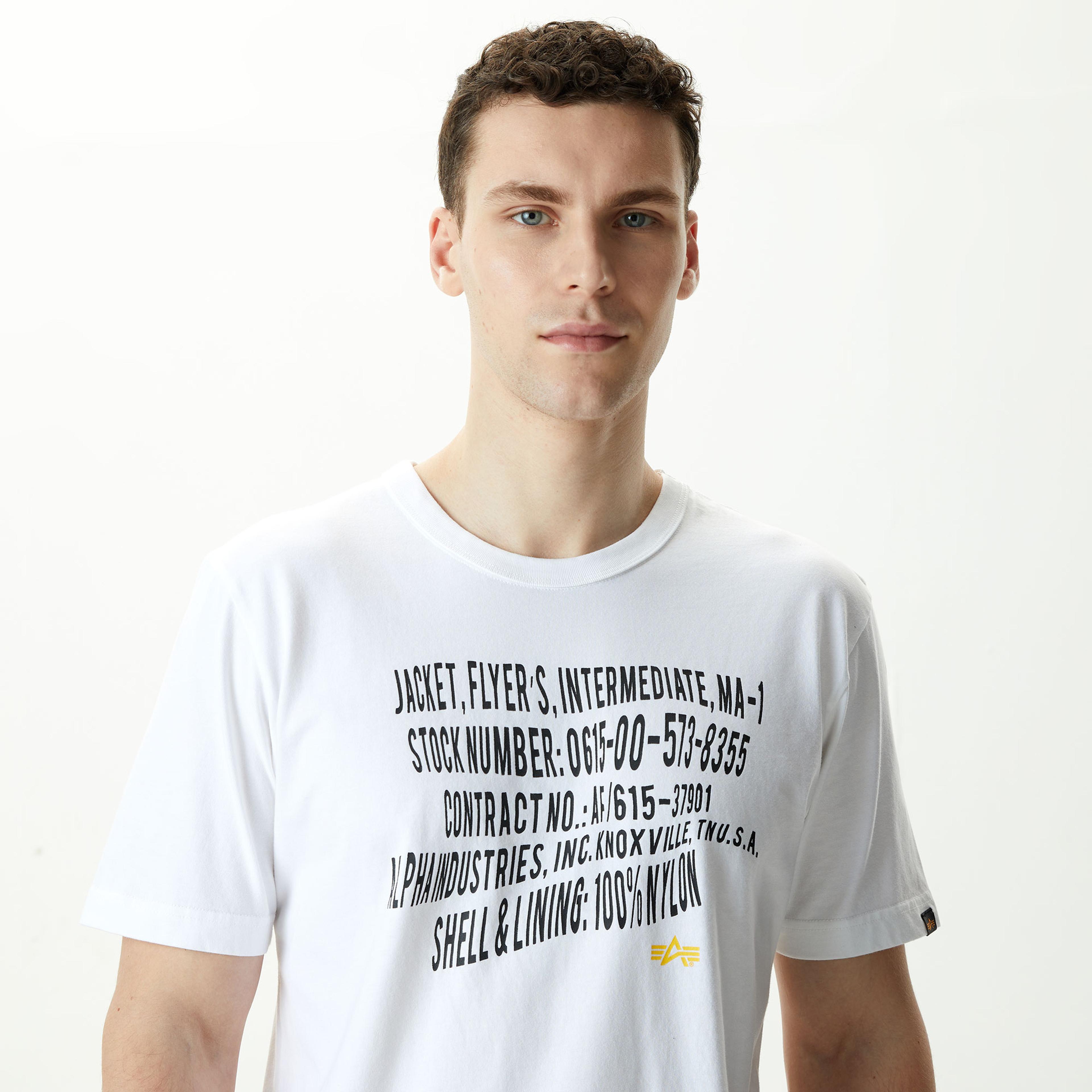 Alpha Industries Warped Label Unisex Beyaz T-shirt