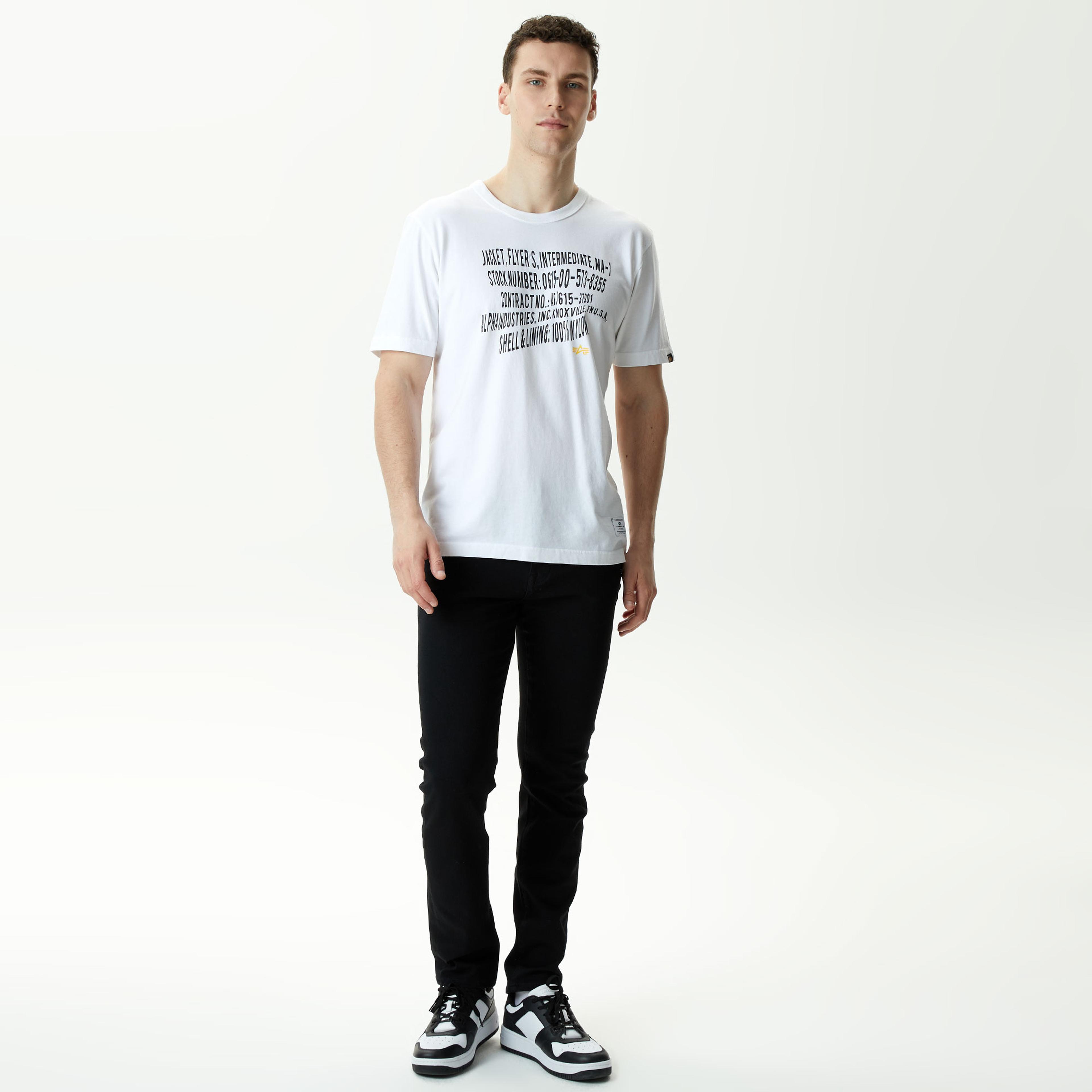 Alpha Industries Warped Label Unisex Beyaz T-shirt