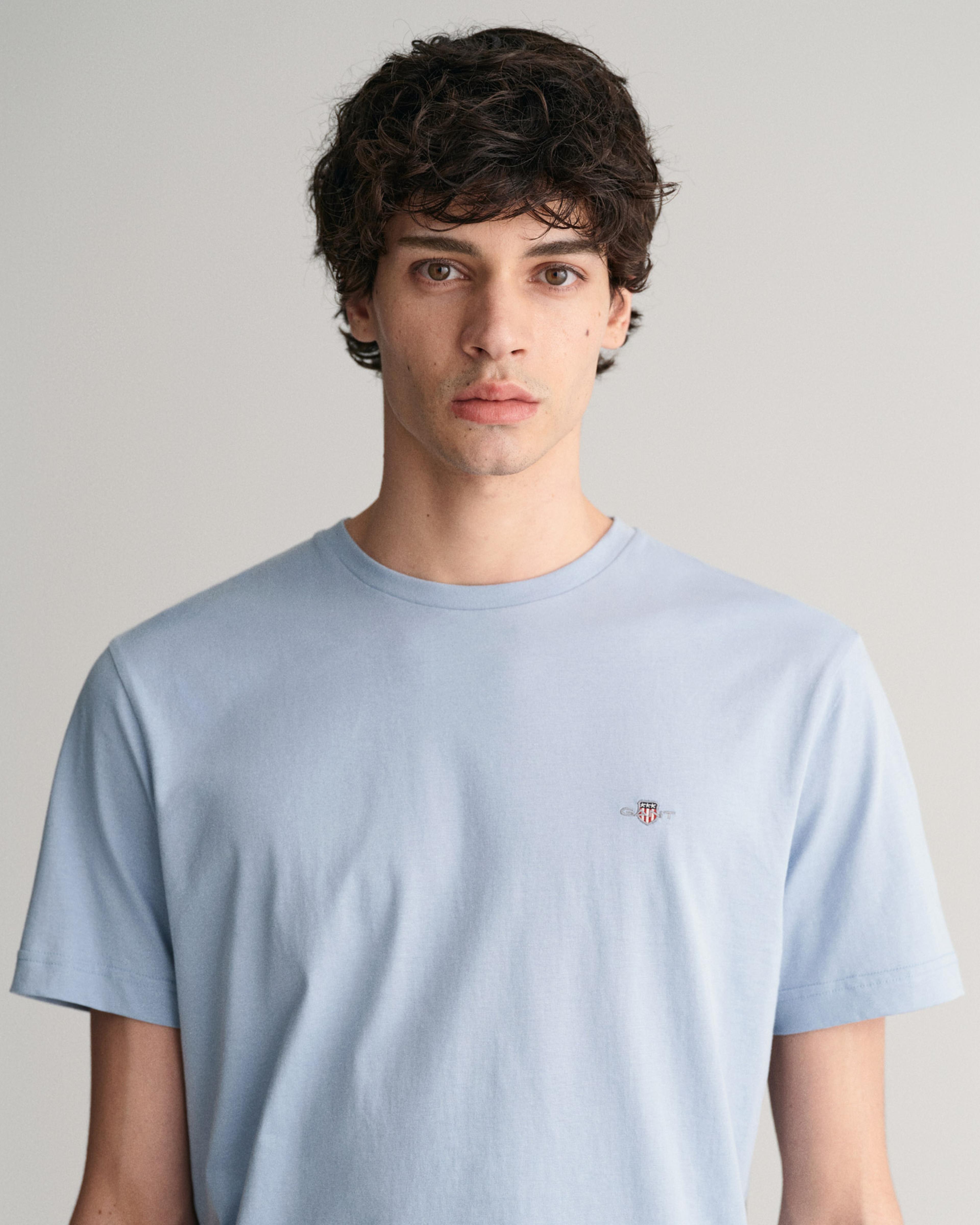 GANT Erkek Mavi Regular Fit Bisiklet Yaka T-Shirt