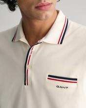 GANT Erkek Krem Regular Fit Çizgili Polo