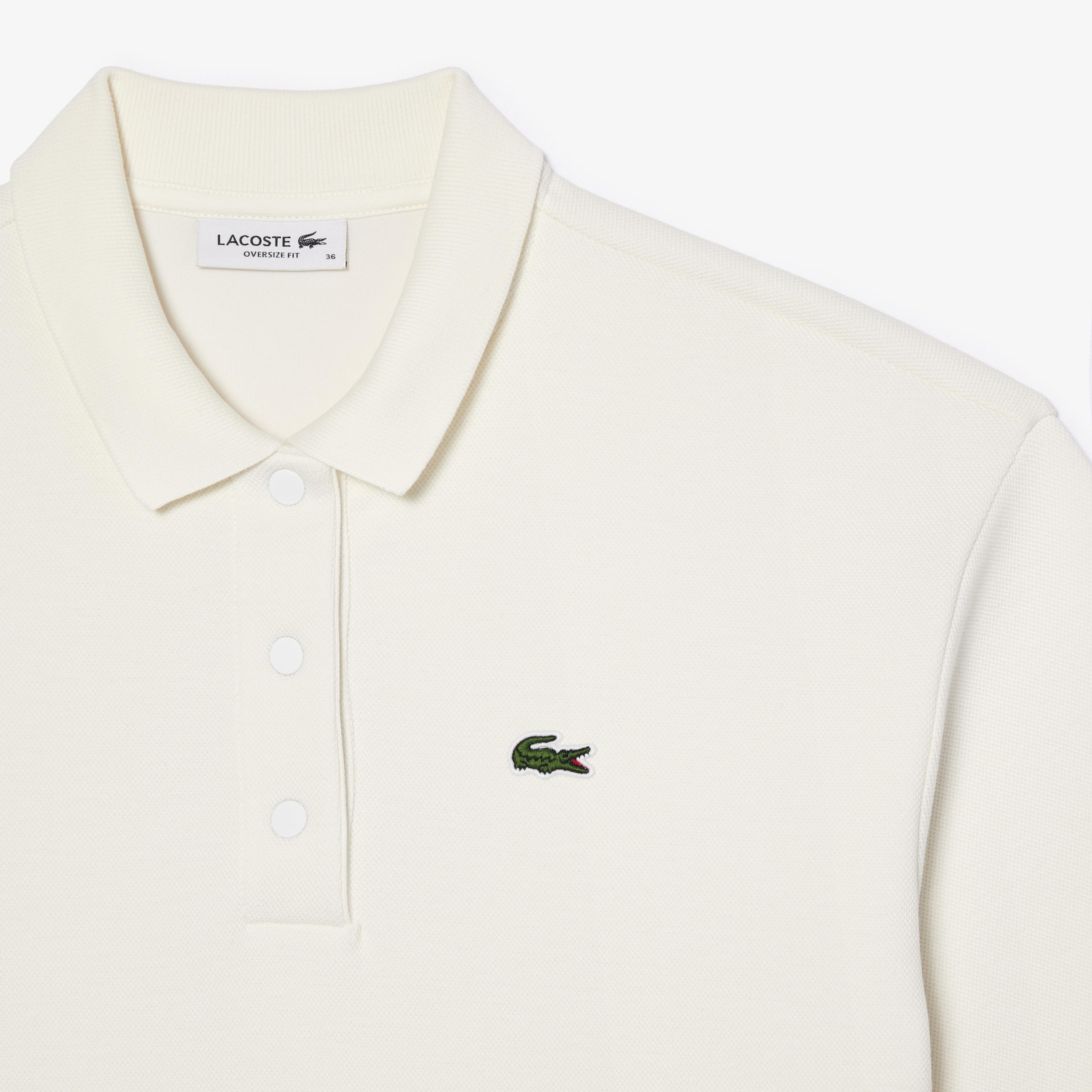 Lacoste Kadın Oversize Fit Beyaz Polo