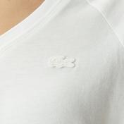 Lacoste Kadın Relaxed Fit V Yaka Beyaz T-Shirt