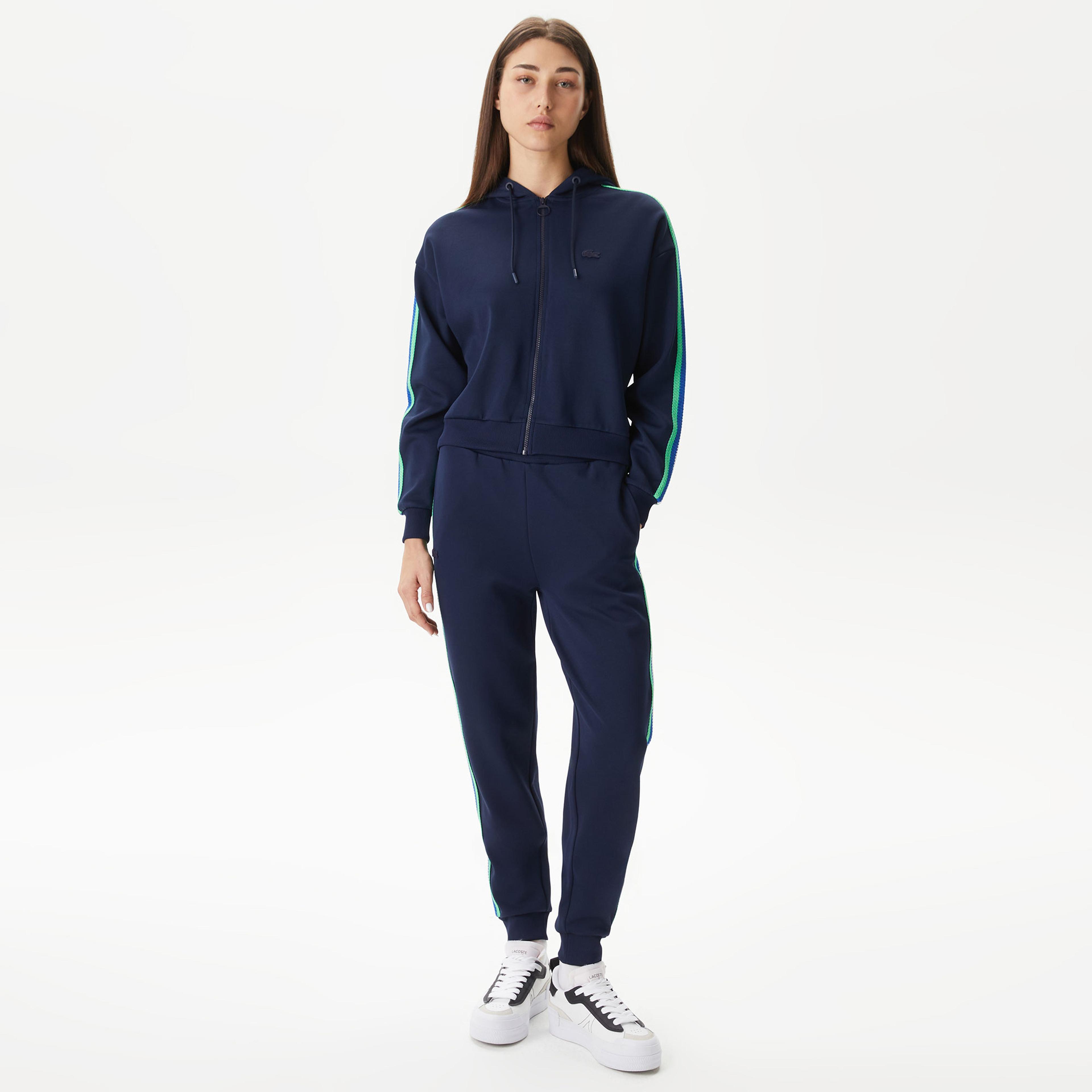 Lacoste Kadın Relaxed Fit Kapüşonlu Lacivert Sweatshirt