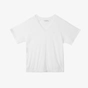 Lacoste Kadın Relaxed Fit V Yaka Beyaz T-Shirt