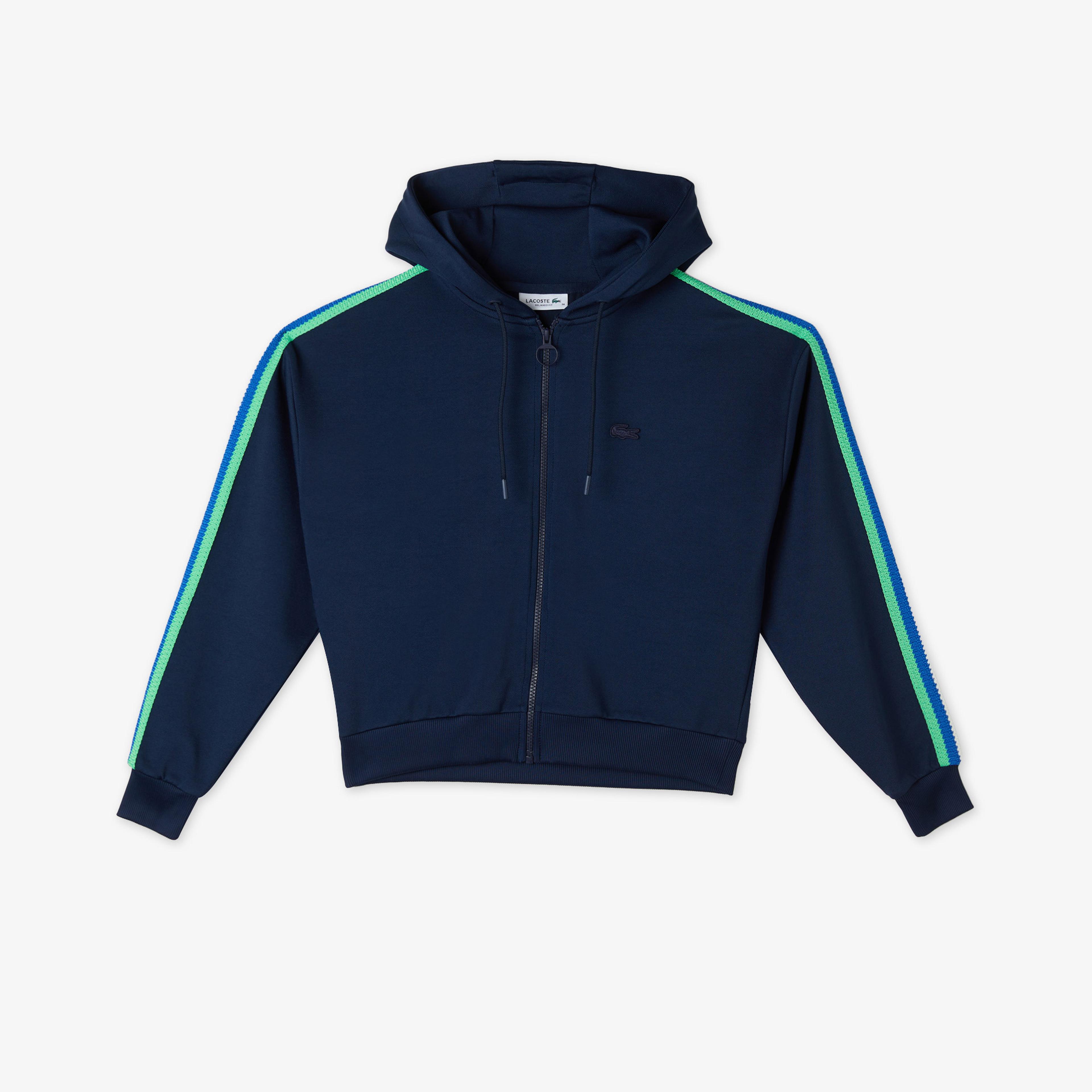 Lacoste Kadın Relaxed Fit Kapüşonlu Lacivert Sweatshirt