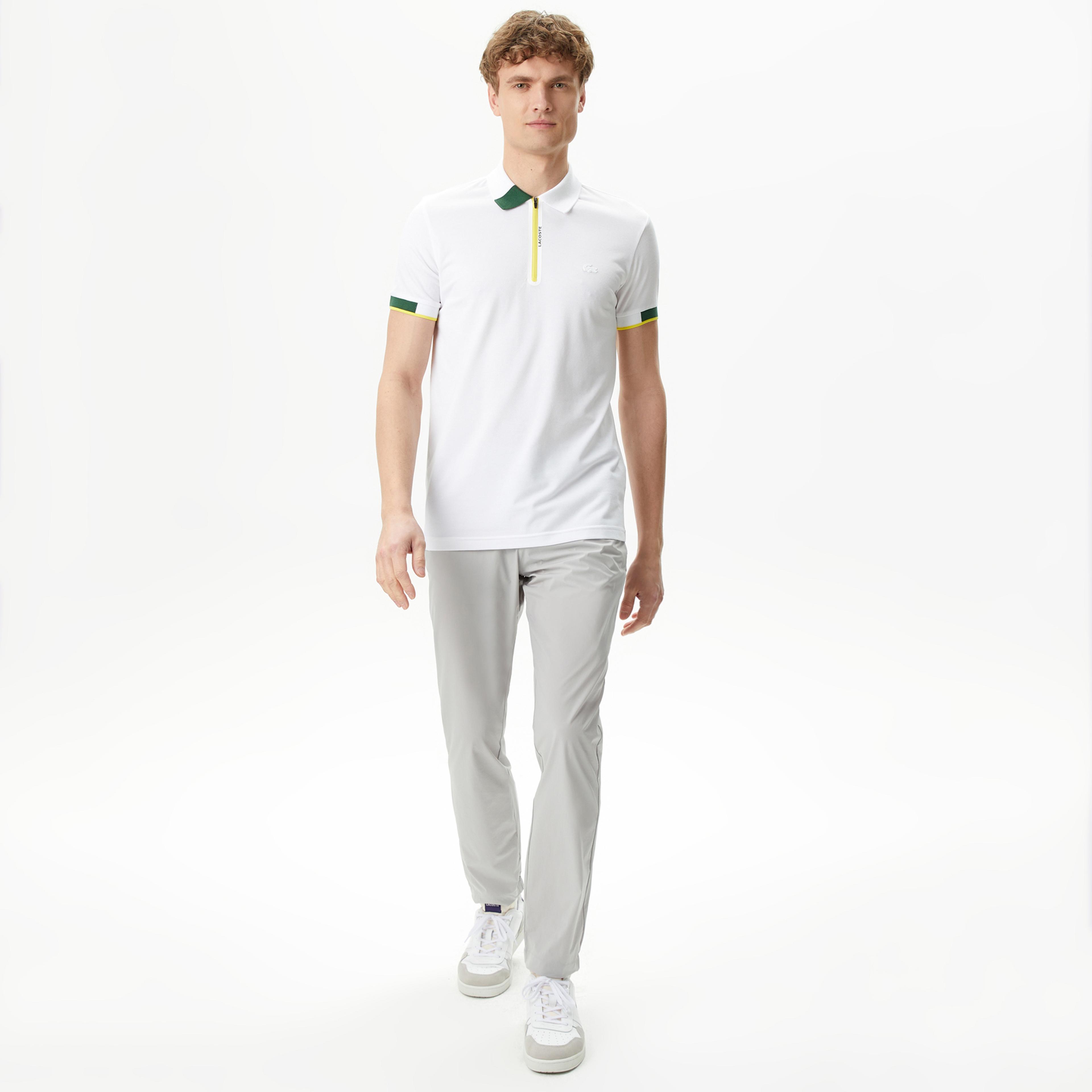 Lacoste Erkek Oversize Fit Fermuarlı Beyaz Polo