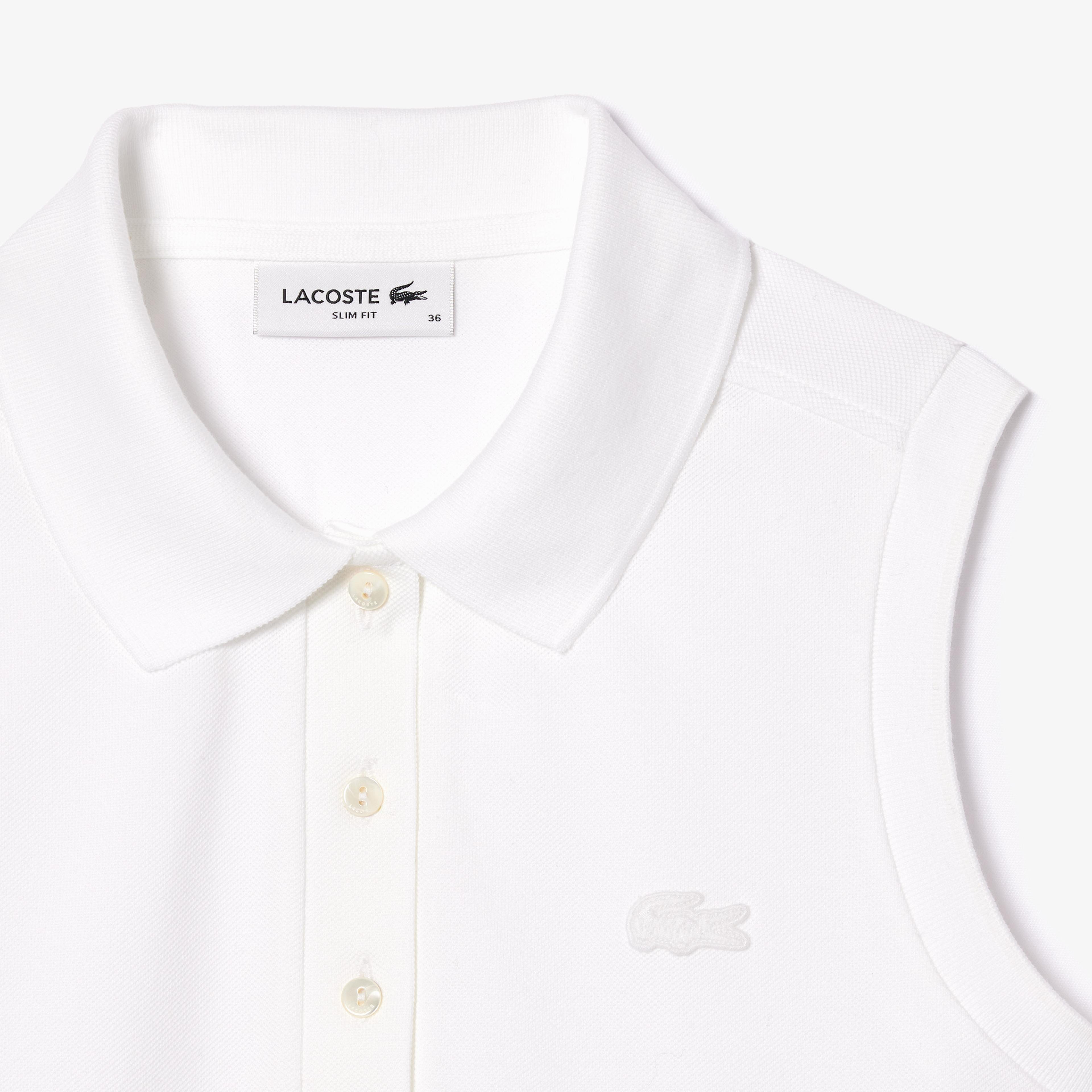 Lacoste Kadın Slim Fit Beyaz Polo