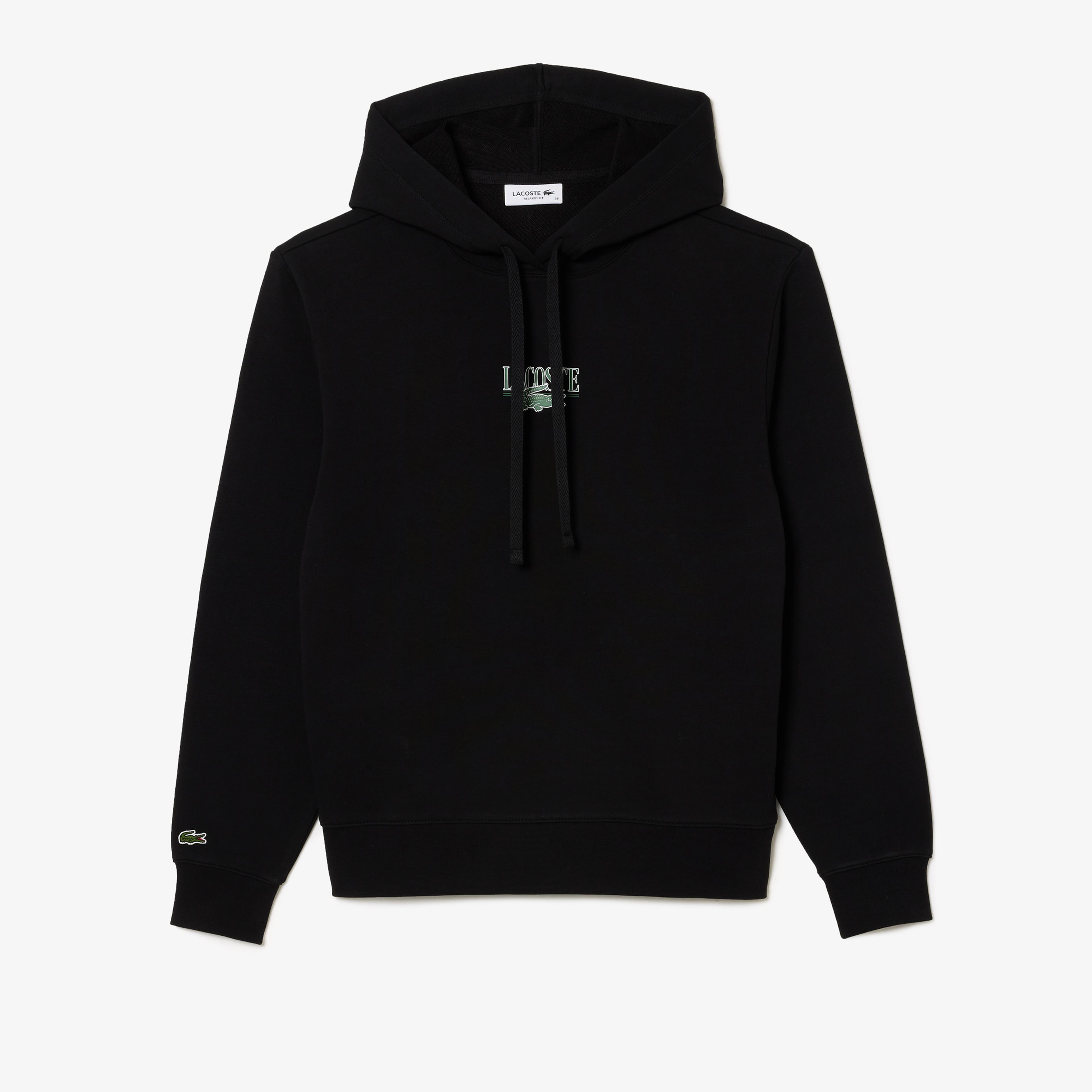 Lacoste Kadın Kapüşonlu Baskılı Siyah Sweatshirt