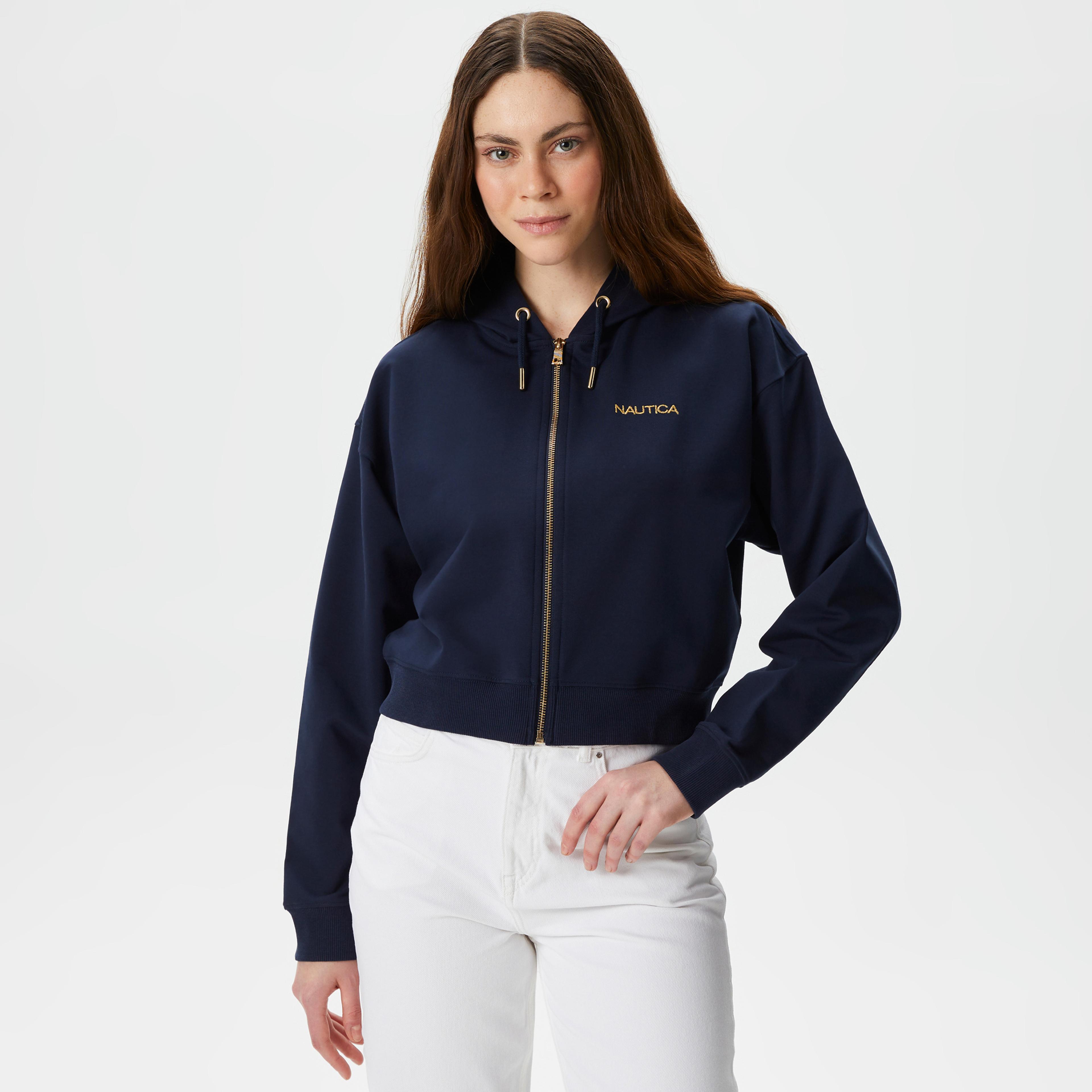 Nautica Kadın Lacivert Relaxed Fit Sweatshirt