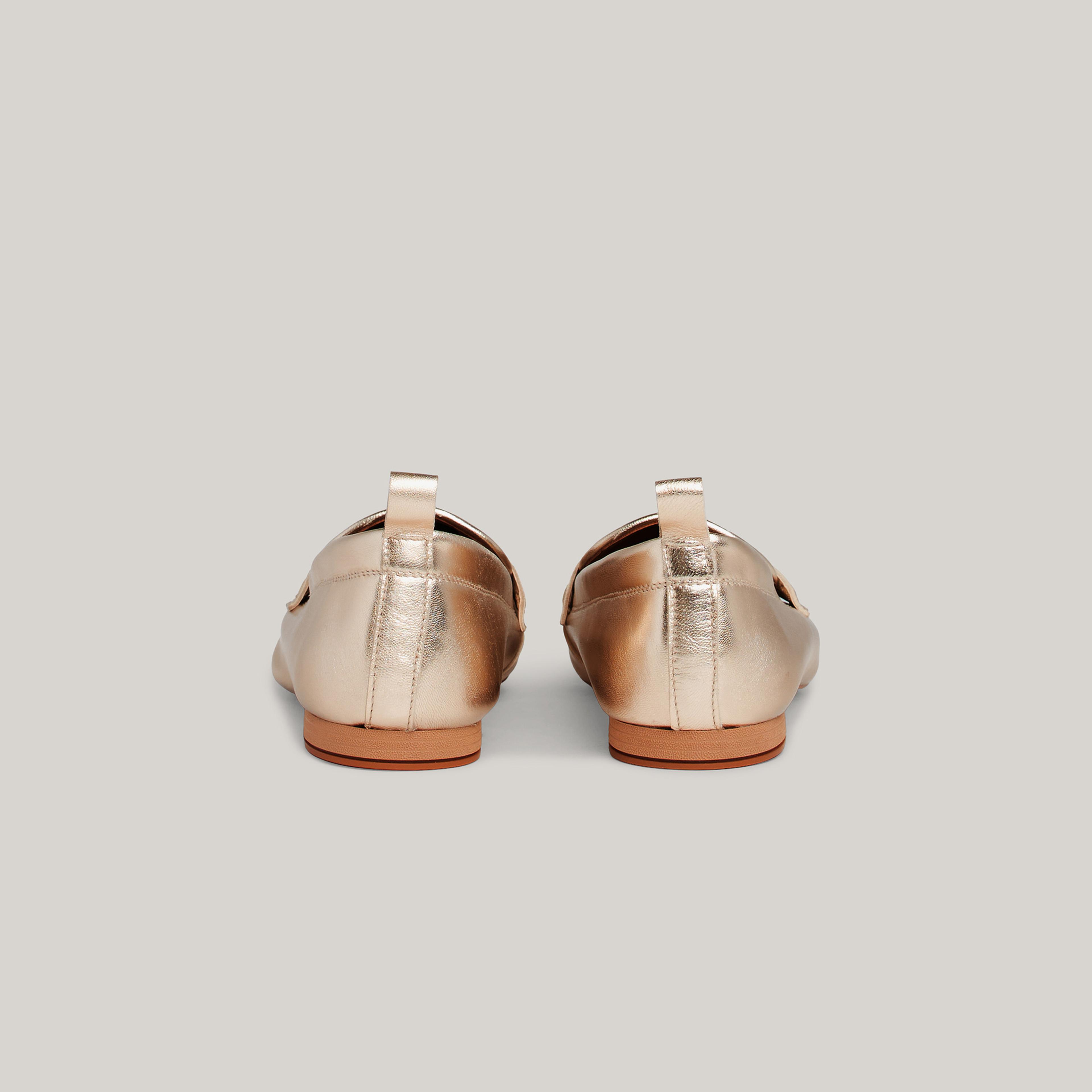 Tommy Hilfiger Leather Moccasin Gold Kadın Altın Rengi Ayakkabı