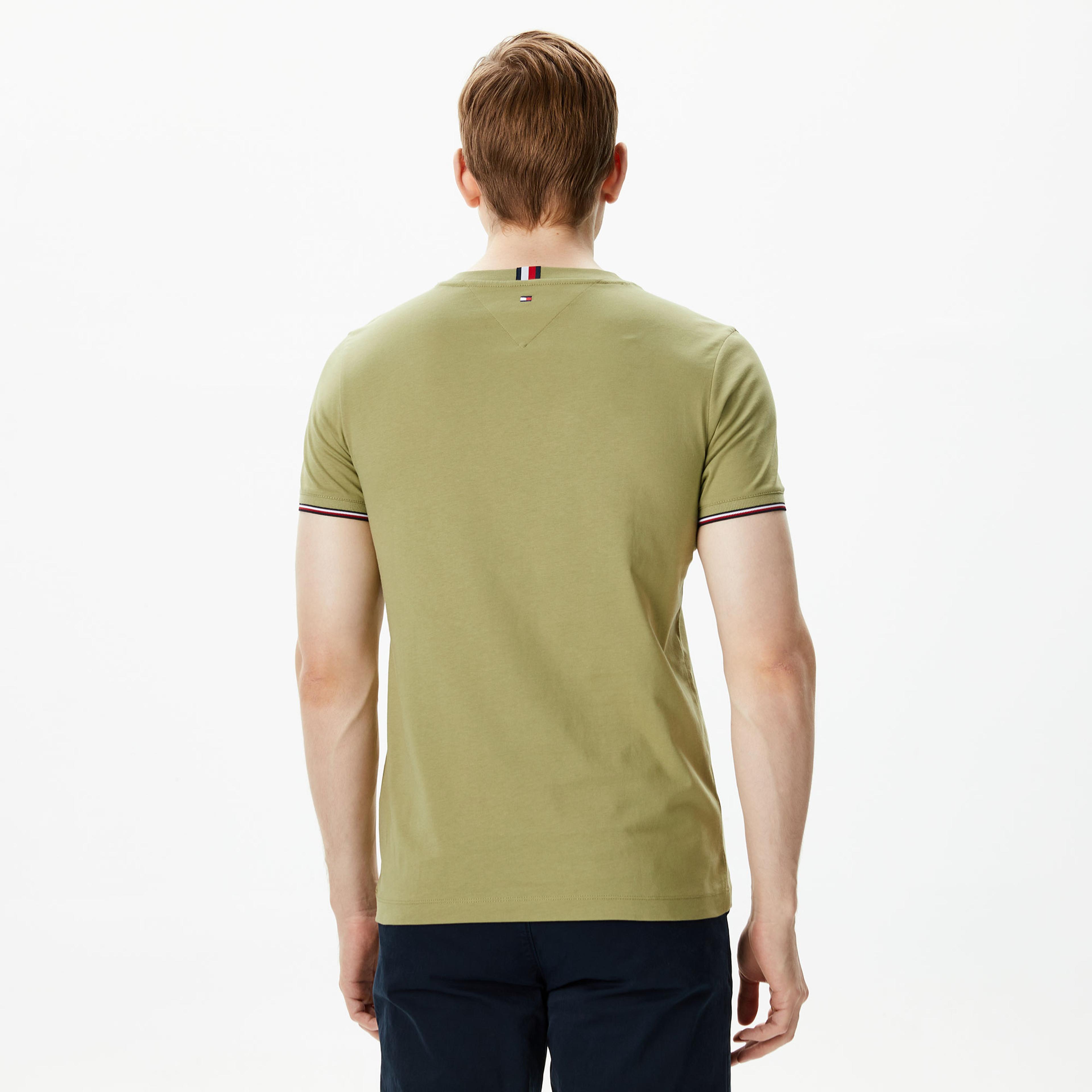 Tommy Hilfiger Logo Tipped Erkek Yeşil T-Shirt