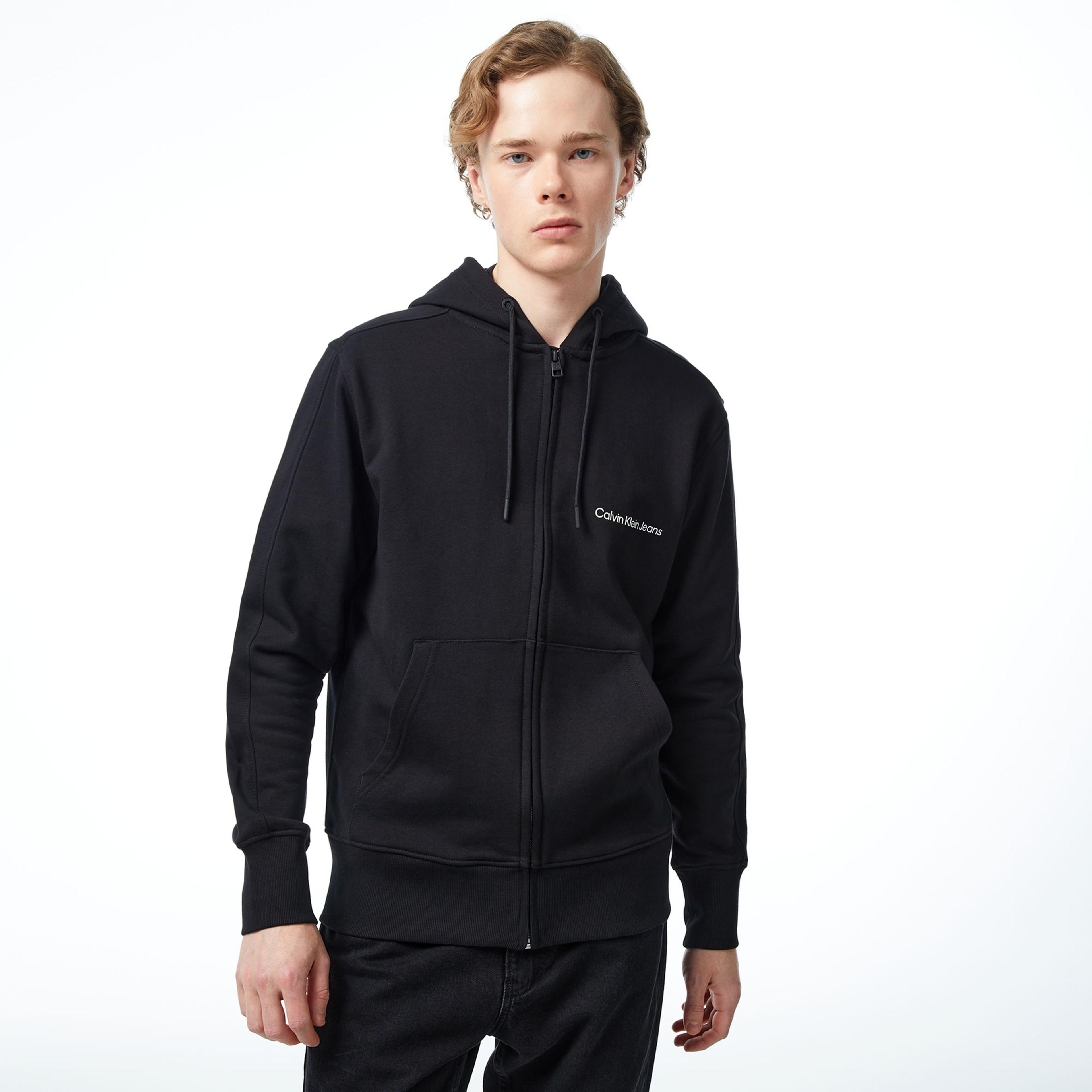 Calvin Klein Jeans Institutional Erkek Siyah Eşofman Üstü