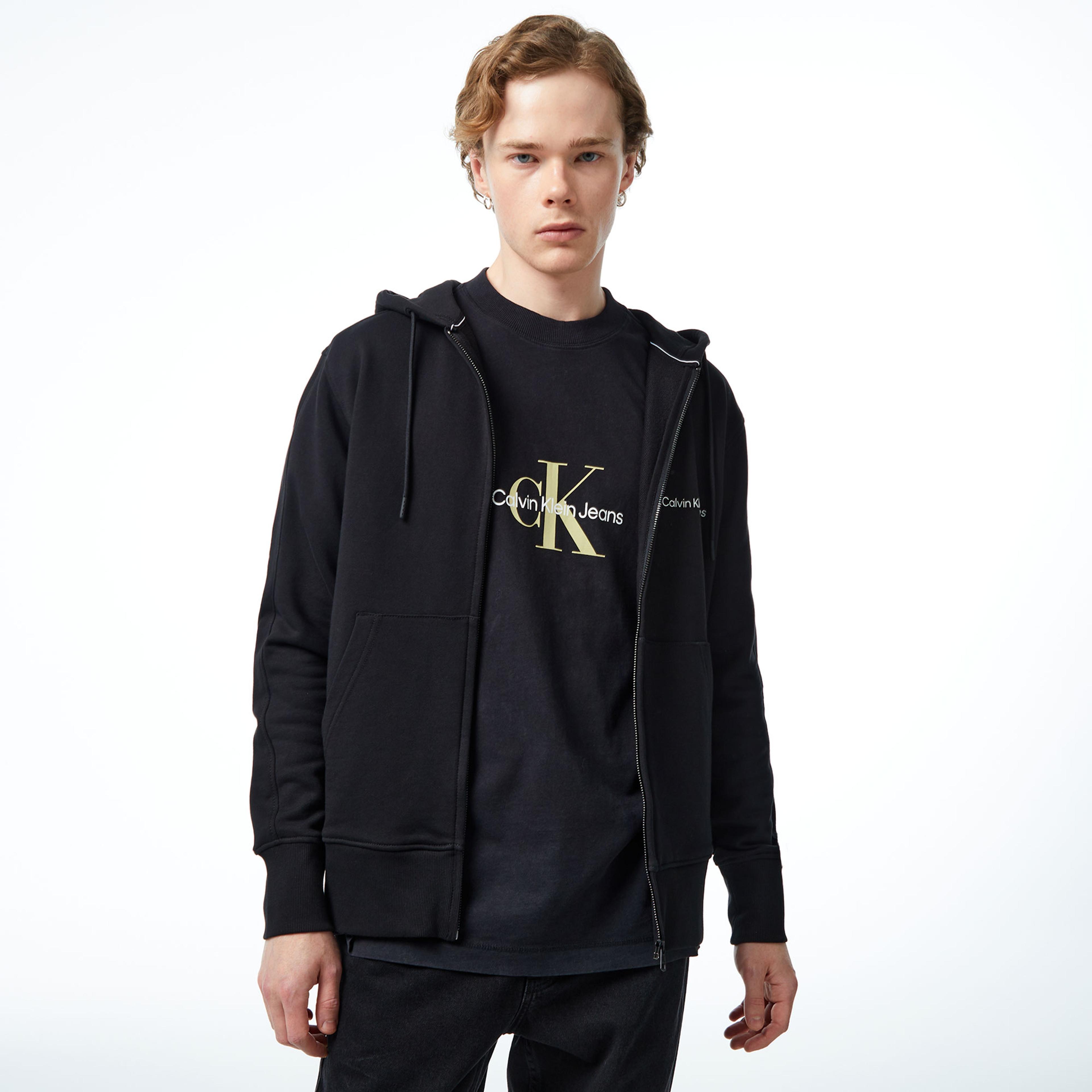 Calvin Klein Jeans Institutional Erkek Siyah Eşofman Üstü