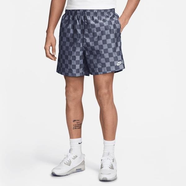 Nike Club Flow Checkers Erkek Mavi Şort_3