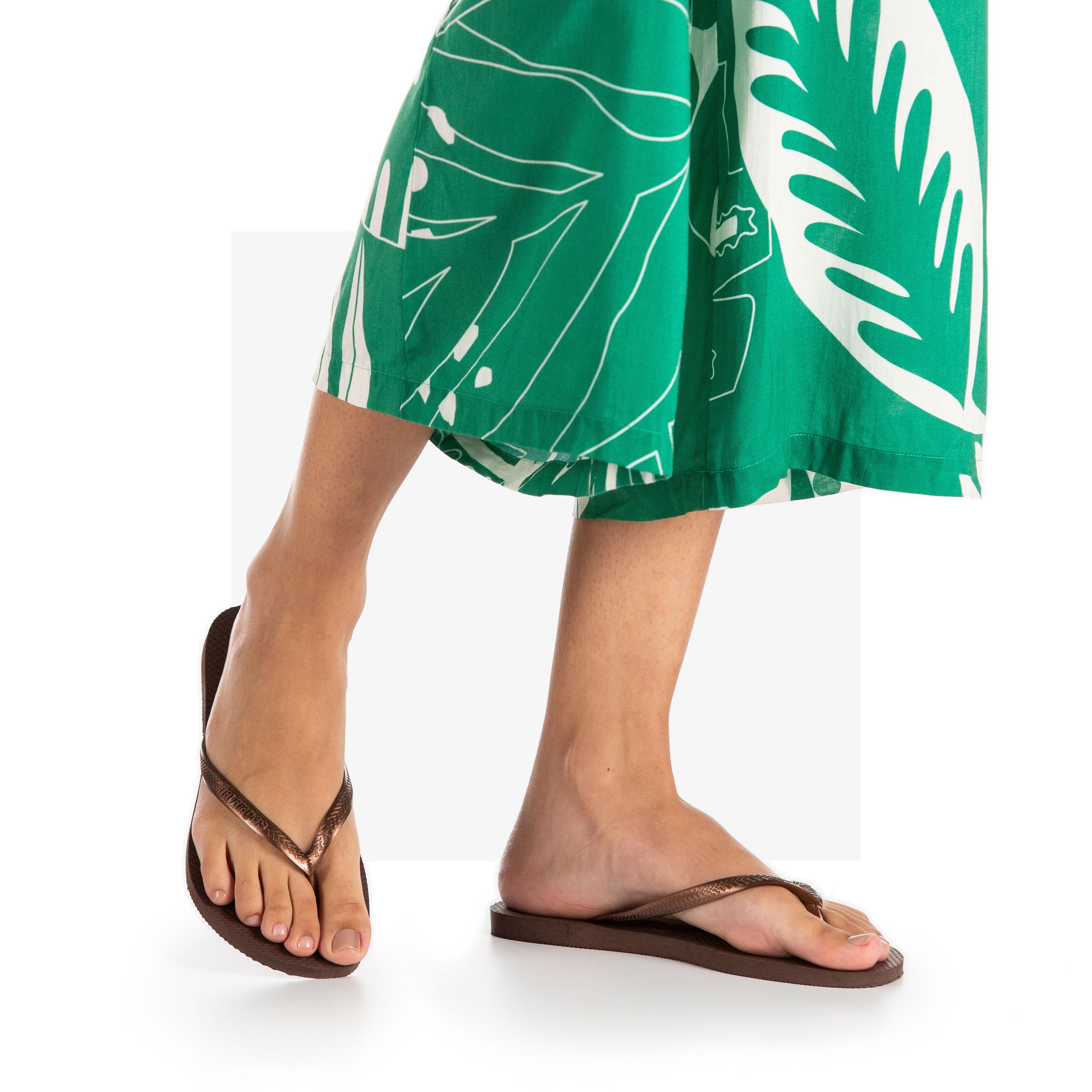 Havaianas Slim Dark Brown-Metal Acoused Kadın Kahverengi Terlik